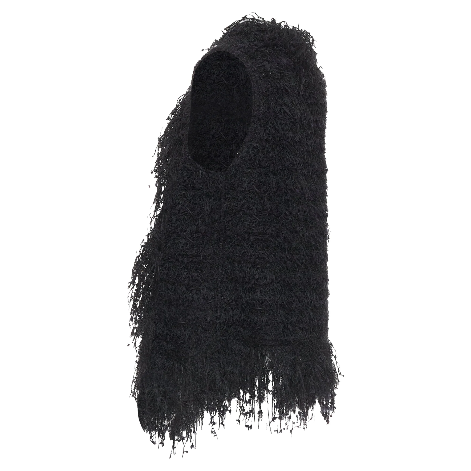 Women's Balmain black tweed drape vest - Image 5