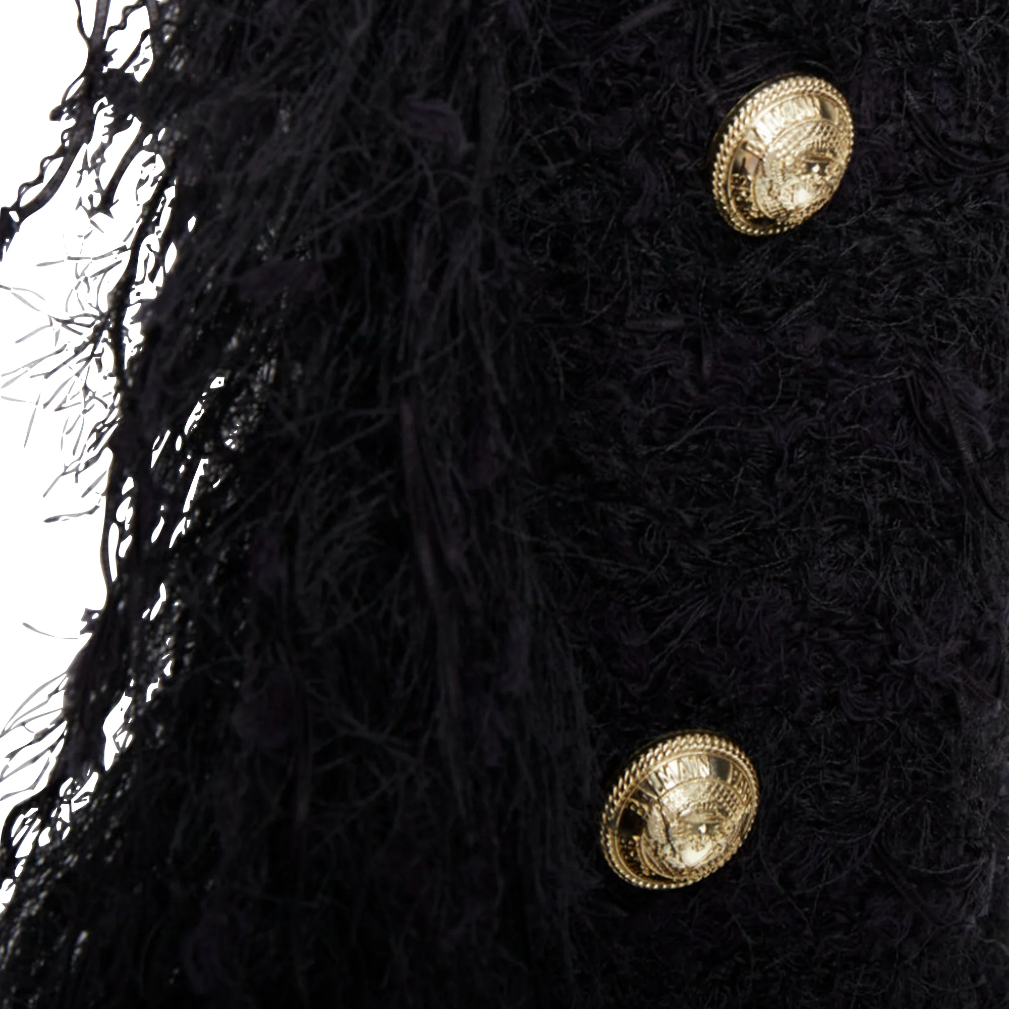 Women's Balmain black tweed drape vest - Image 6
