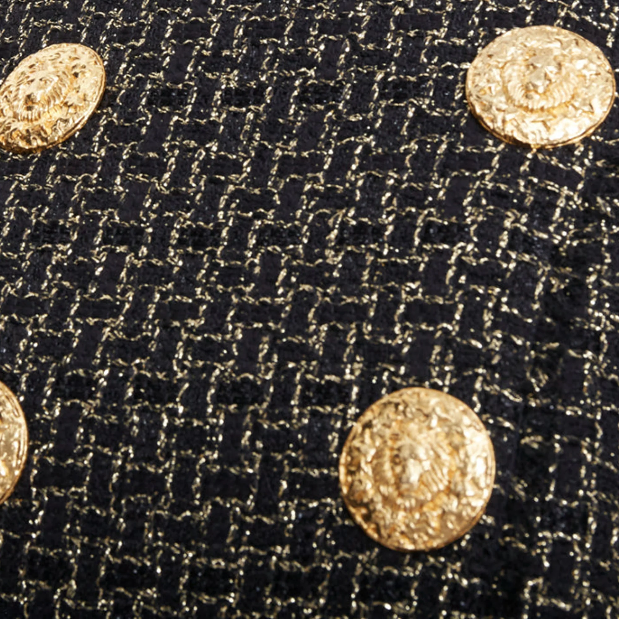 Women's Balmain gold tweed swing mini dress - Image 2