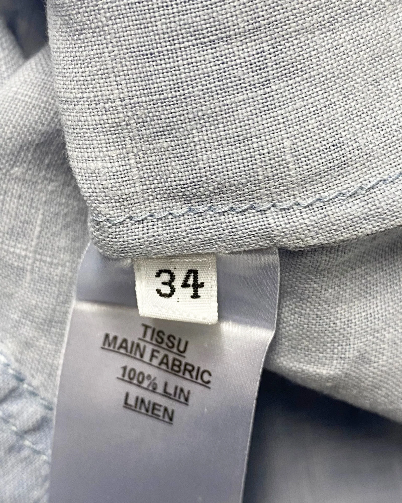 Women's Balmain Shirt with Adjustable Sleeves with Pockets in Blue Linen - Image 9