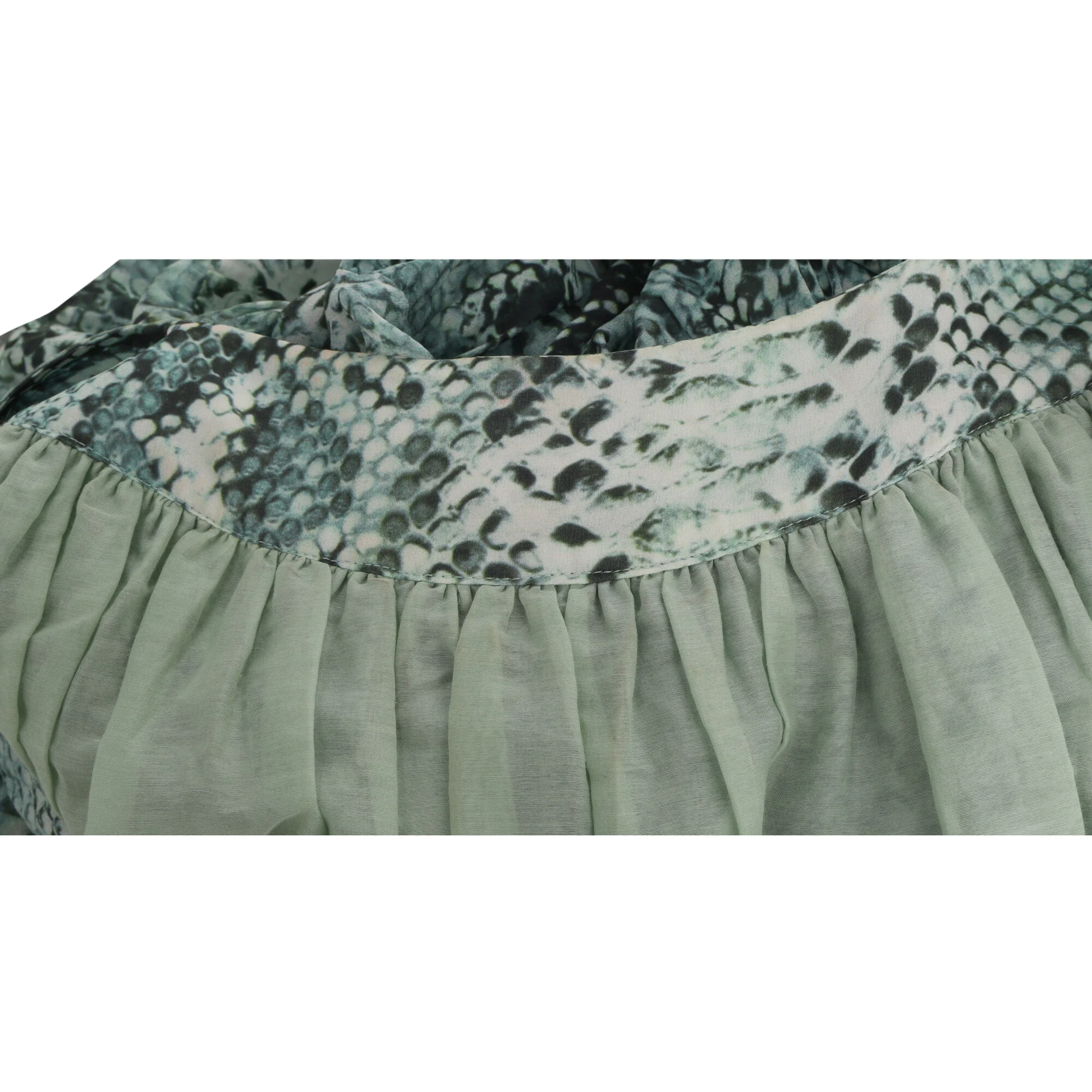 Women's Pierre Balmain Snake-Print Chiffon Blouse in Green Silk - Image 8