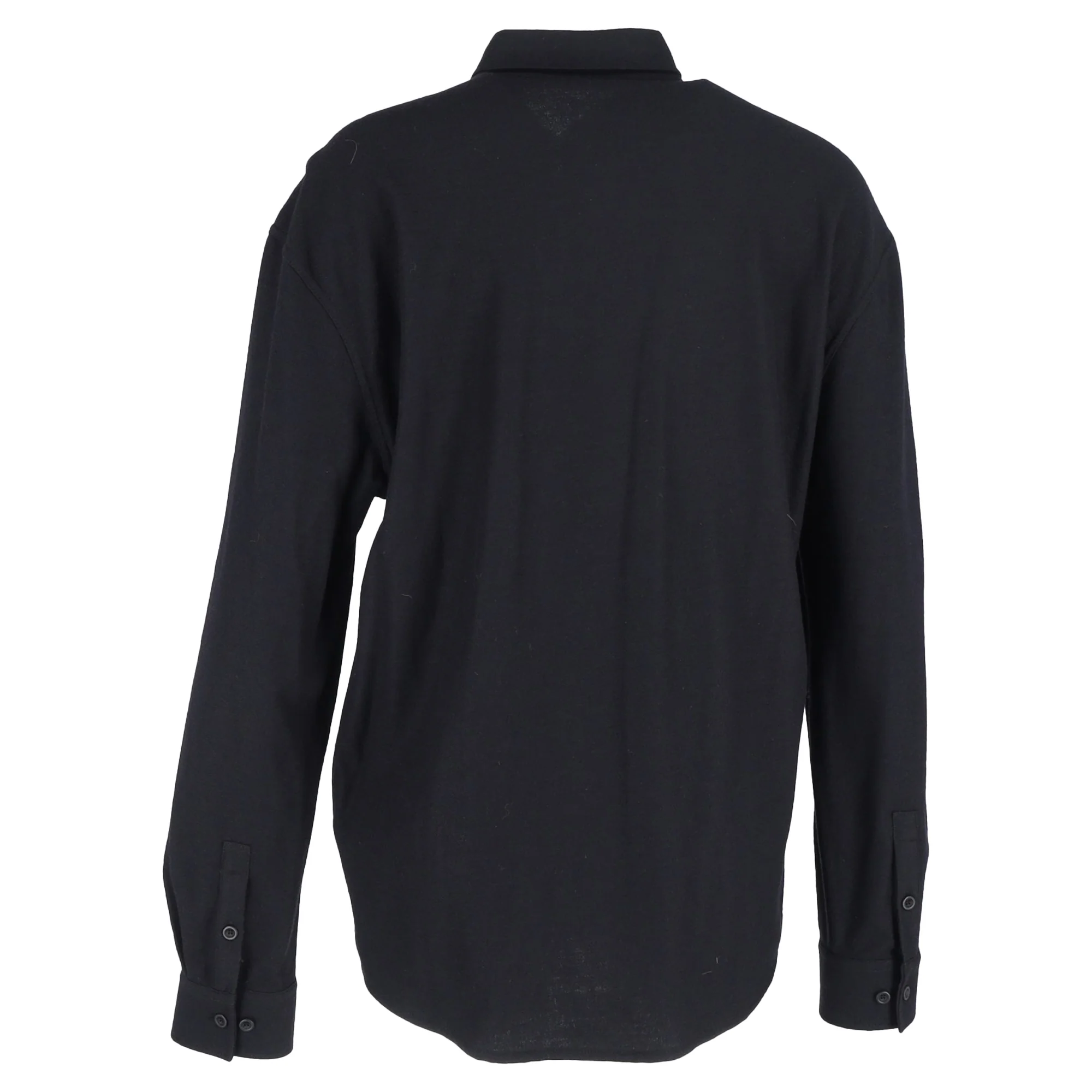 Men's  Bottega Veneta Button-Down Long Sleeve Shirt in Black Wool - Image 3