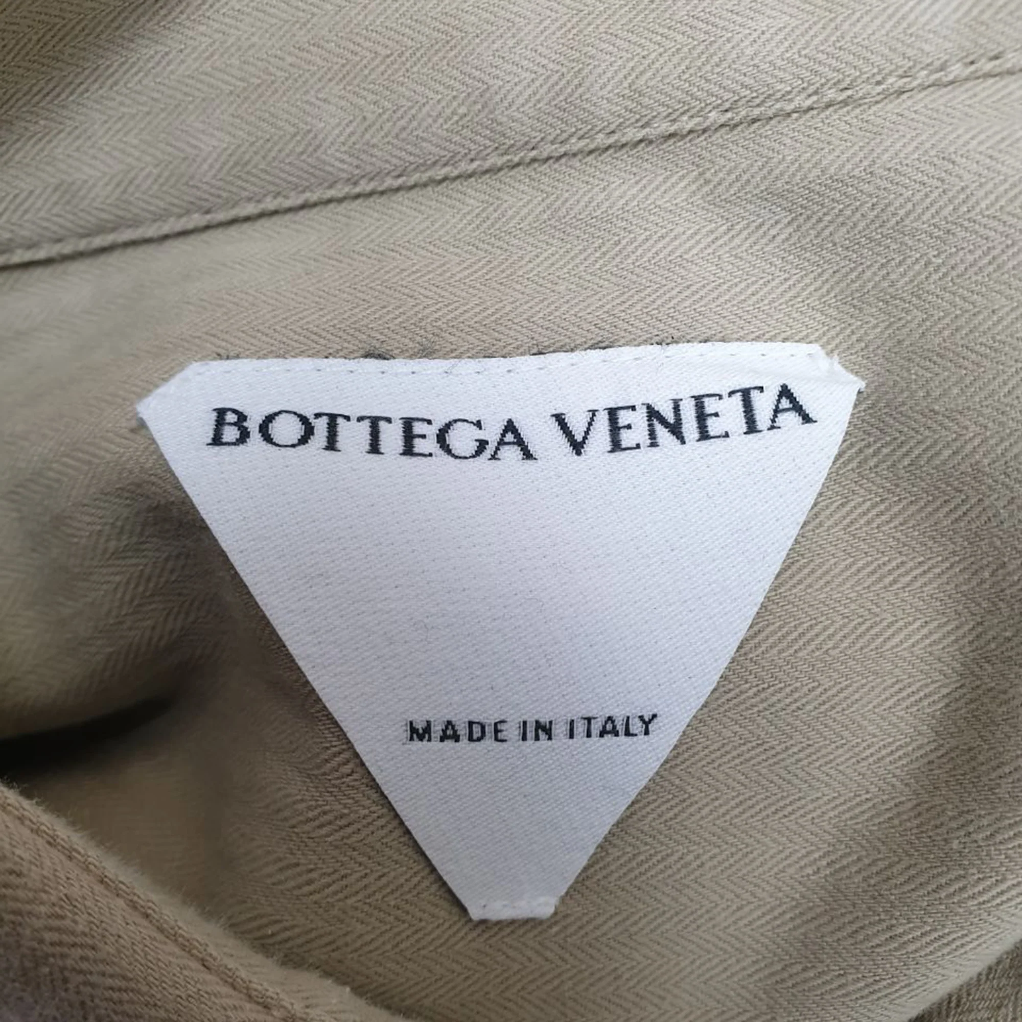 Men's Bottega Veneta Striped Button-Down Shirt in Beige Cotton - Image 4