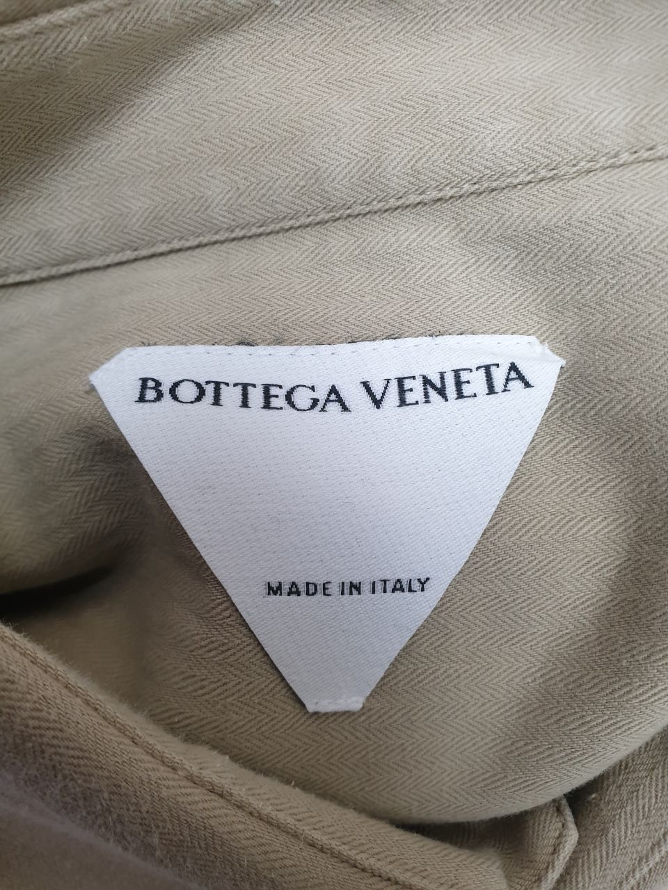 Men's Bottega Veneta Striped Button-Down Shirt in Beige Cotton - Image 9