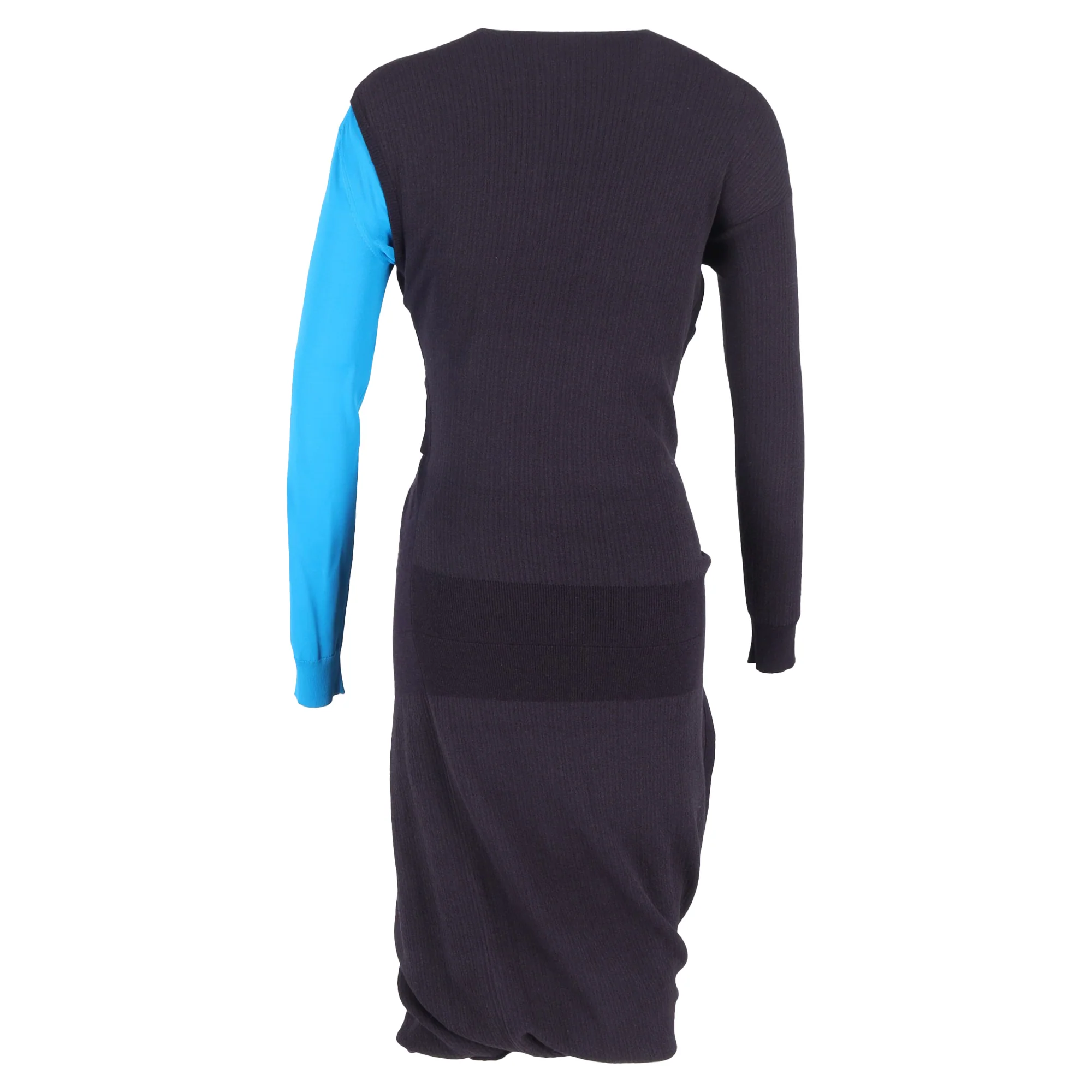 Women's Bottega Veneta Deconstructed Midi Dress in Blue and Purple Polyamide - Image 3