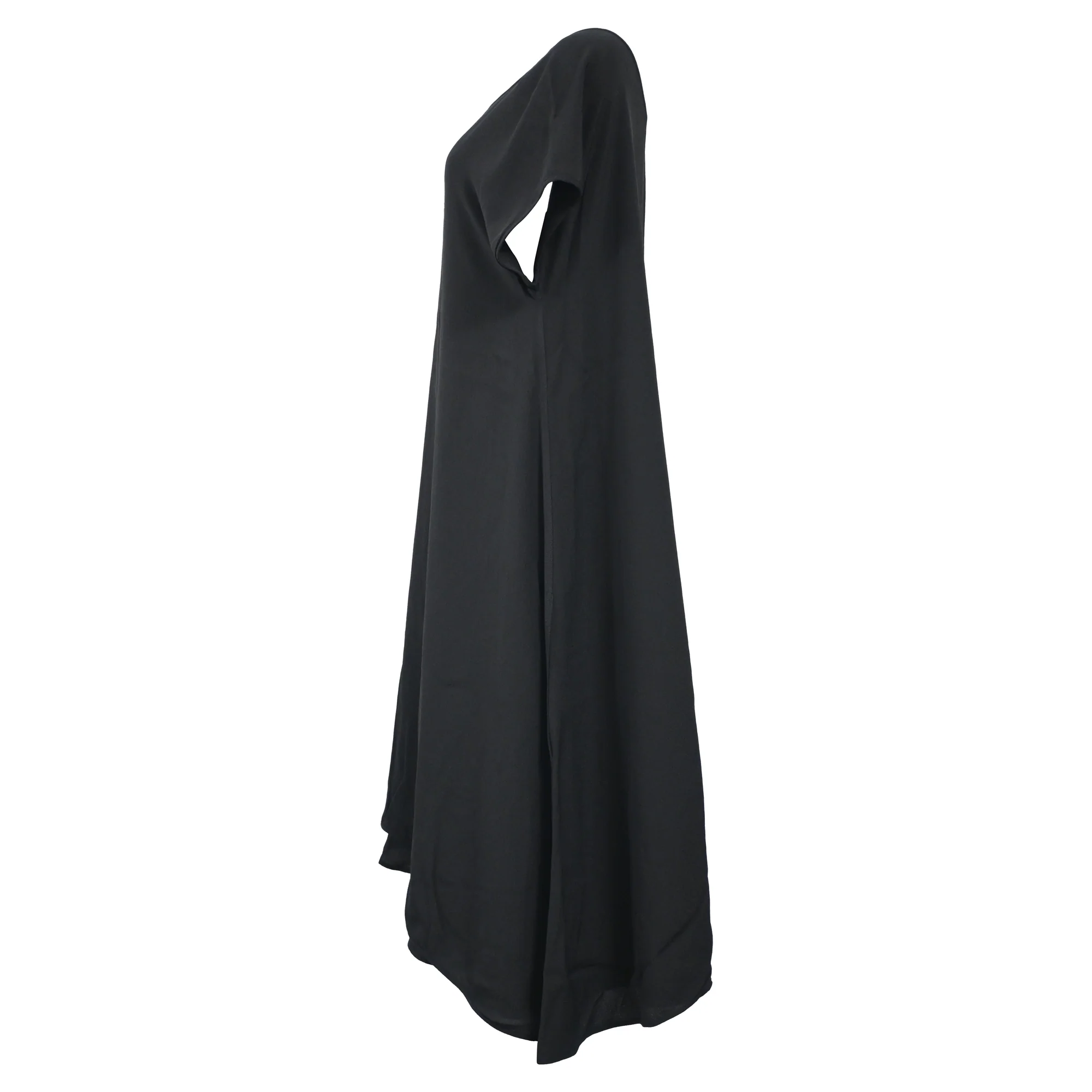 Women's Bottega Veneta Flowing Asymmetric Dress in Black Silk - Image 2