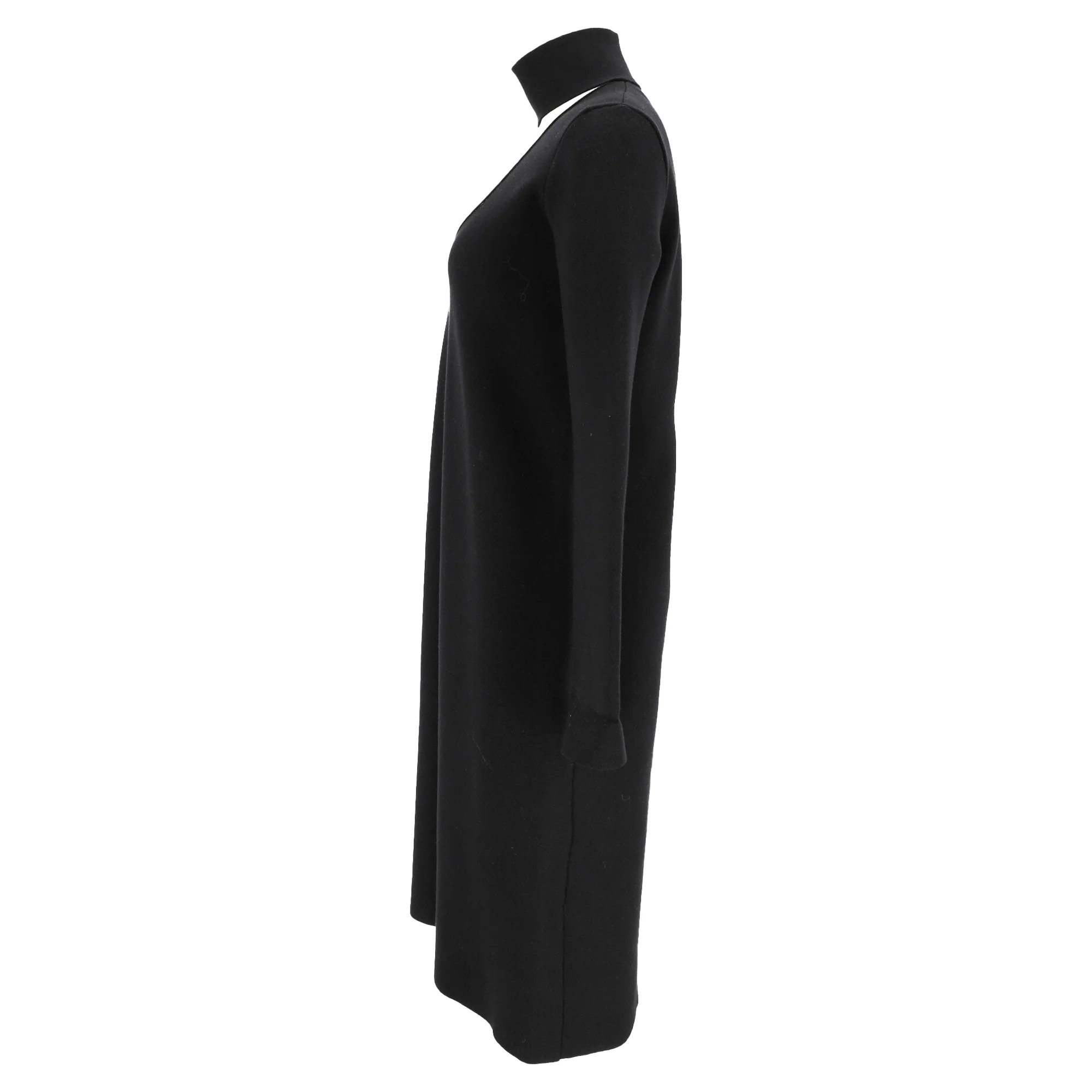Women's Bottega Veneta High-Neck Long Sleeve Midi Dress in Black Viscose - Image 2
