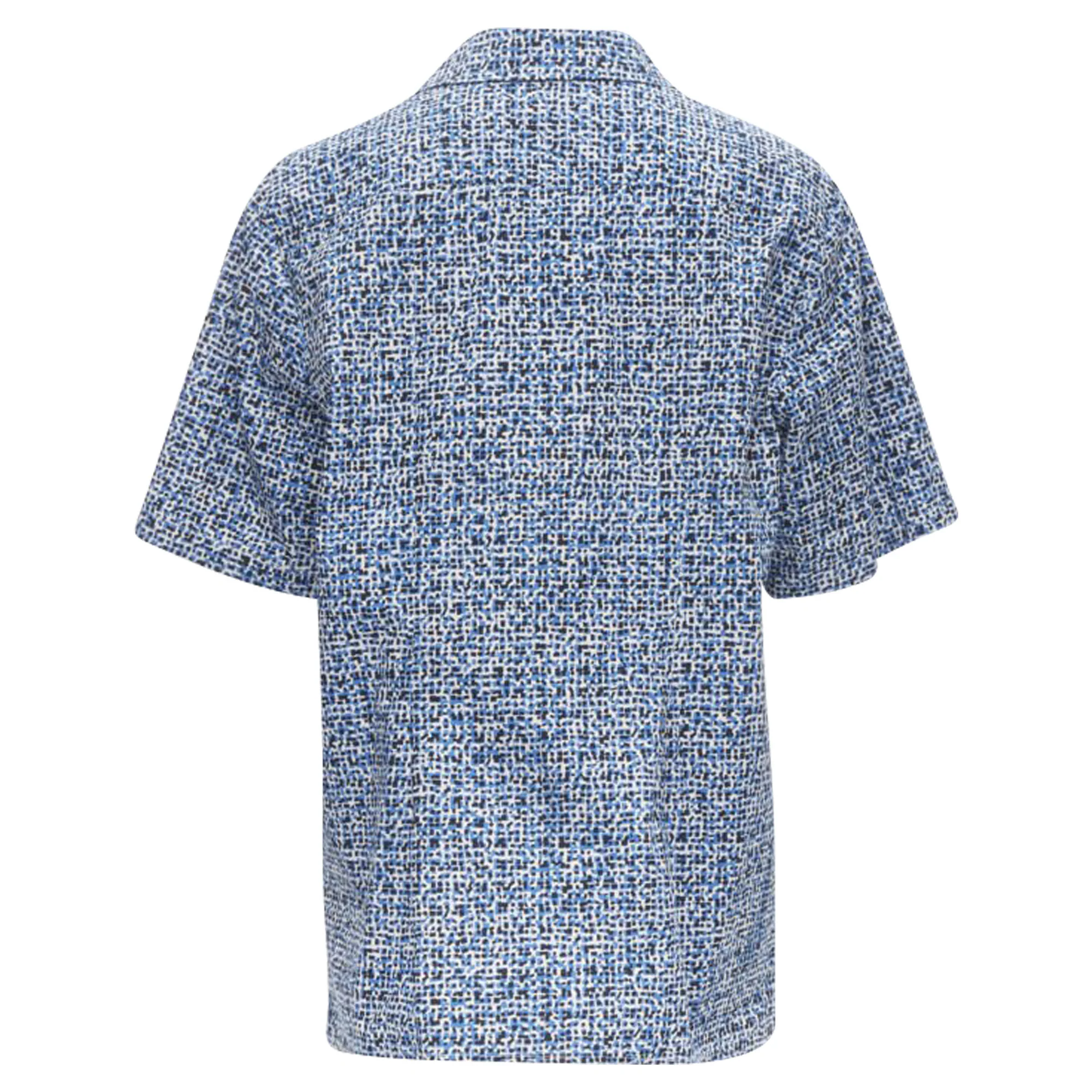 Women's Bottega Veneta speckle print camp collar short sleeve boxy cotton shirt - Image 4