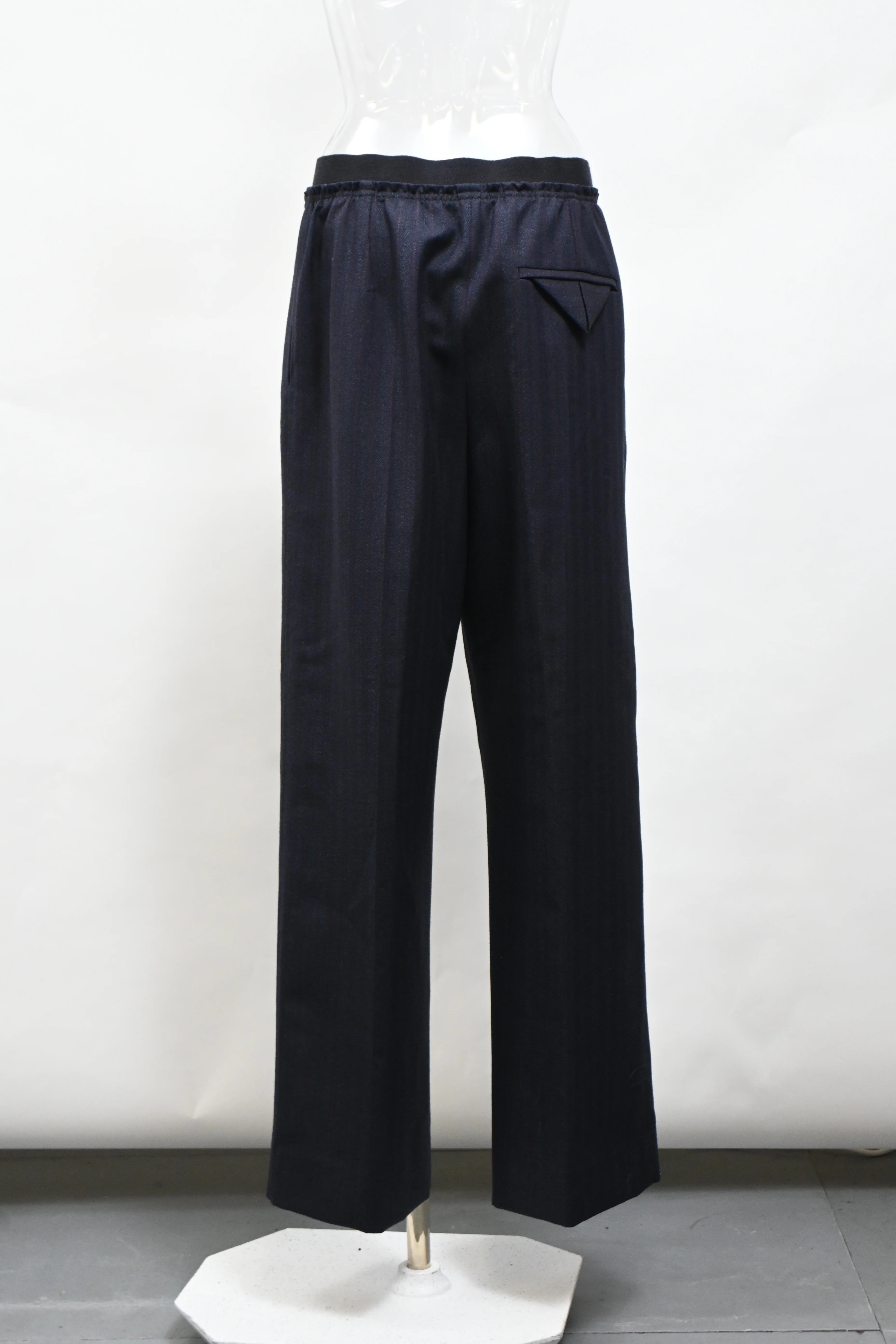 Women's Bottega Veneta Straight-Leg Trousers in Navy Blue Wool - Image 7