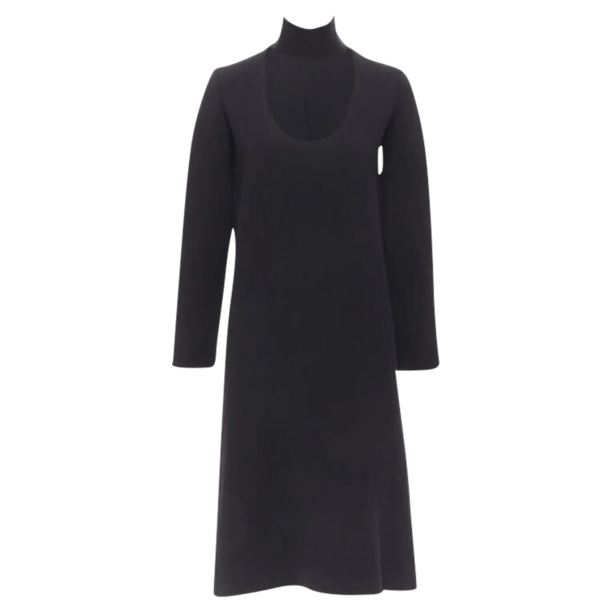 Women's Bottega Veneta thick wool blend cut out collar dress