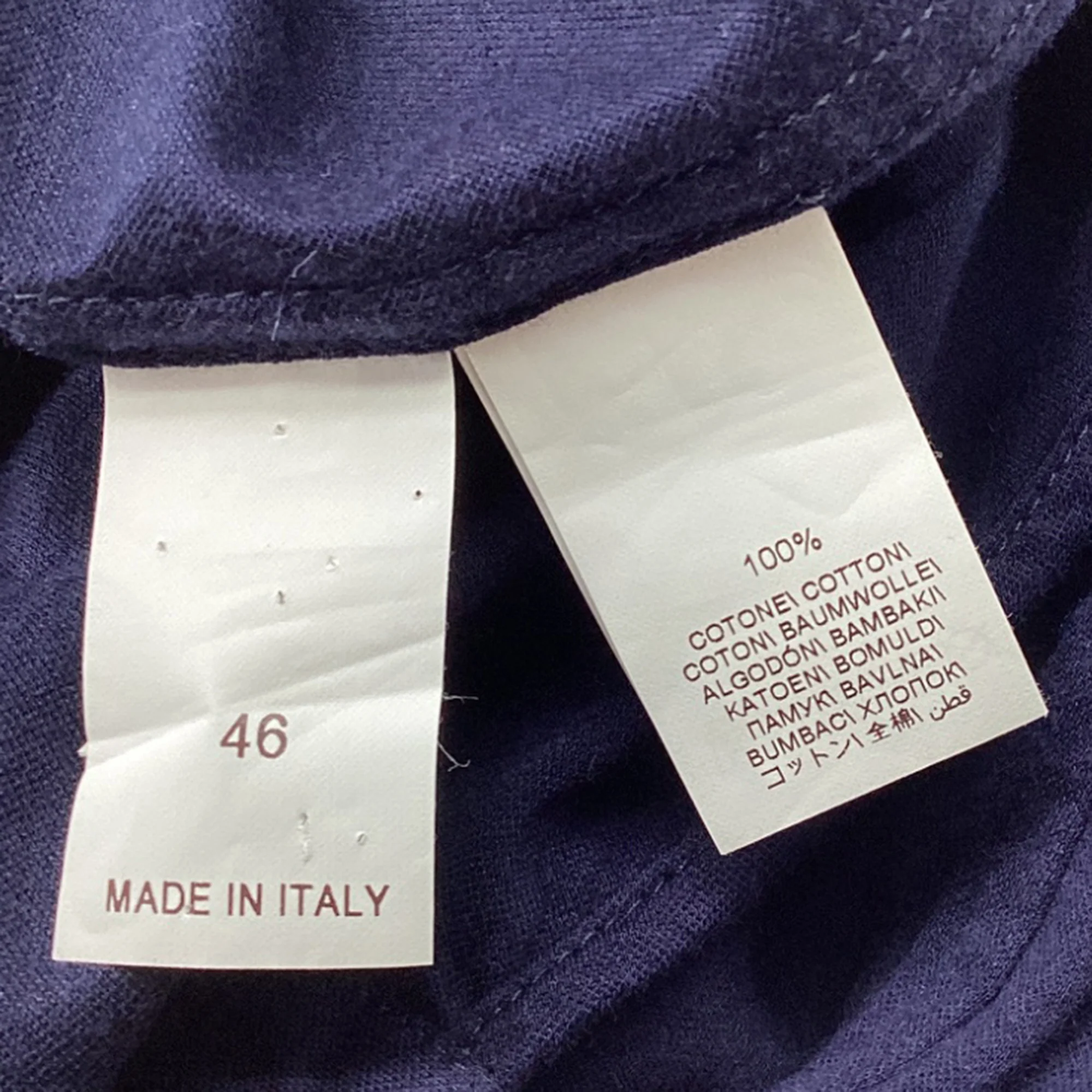 Men's Brunello Cucinelli Button Down Shirt in Navy Blue Cotton - Image 5