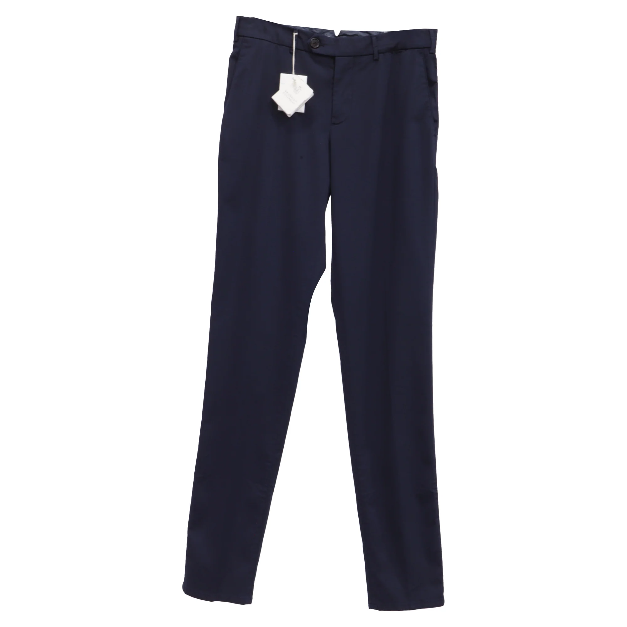 Men's Brunello Cucinelli Gabardine Trouseres in Navy Blue Cotton