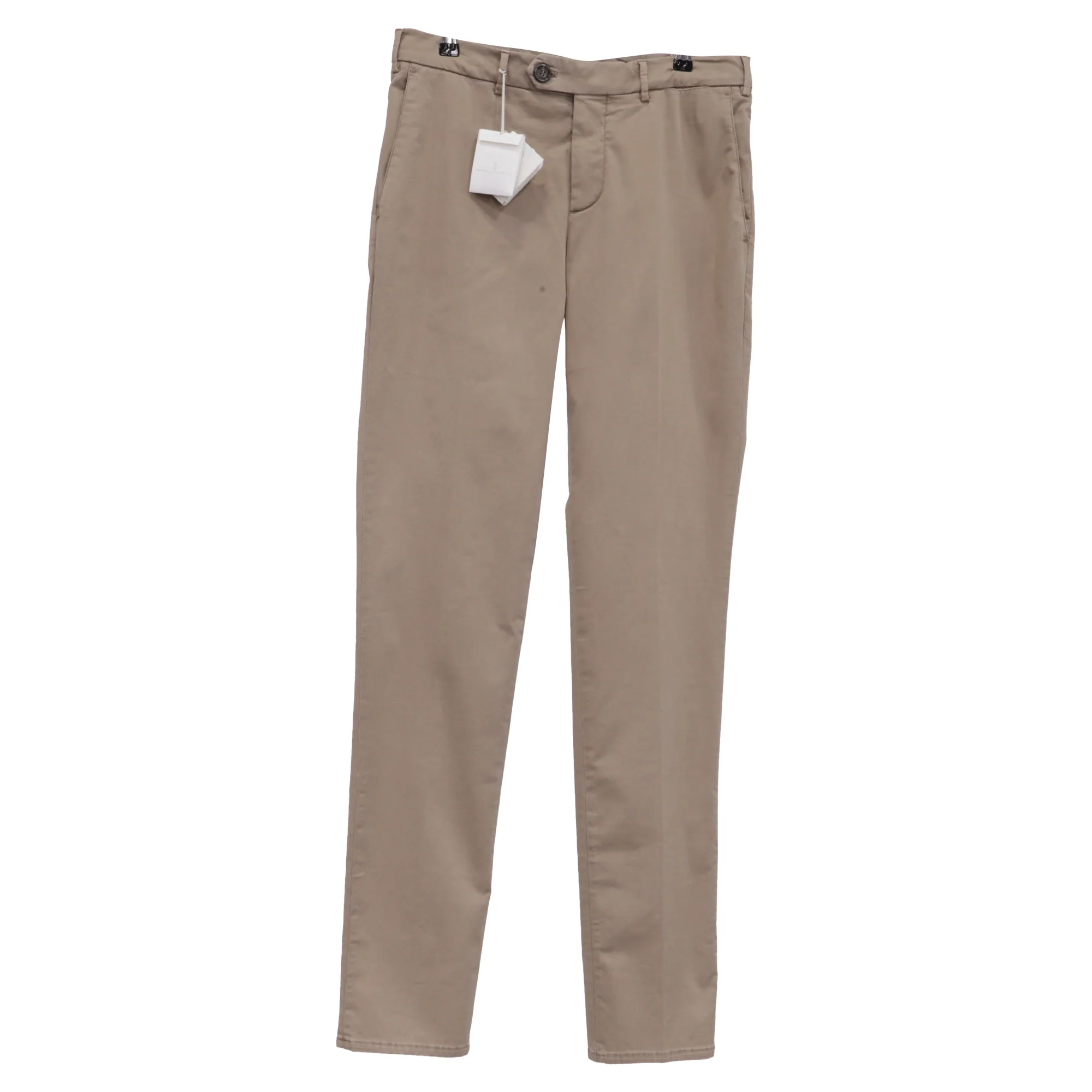 Men's Brunello Cucinelli Straight-Leg Trousers in Beige Cotton
