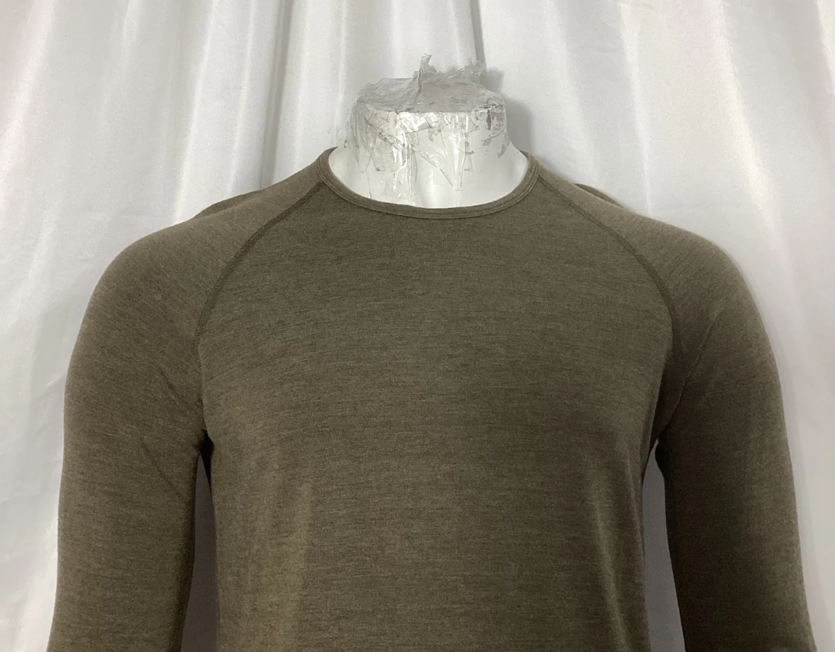 Men's Burberry Brit Crewneck Long Sleeve T-Shirt in Olive Lyocell - Image 10