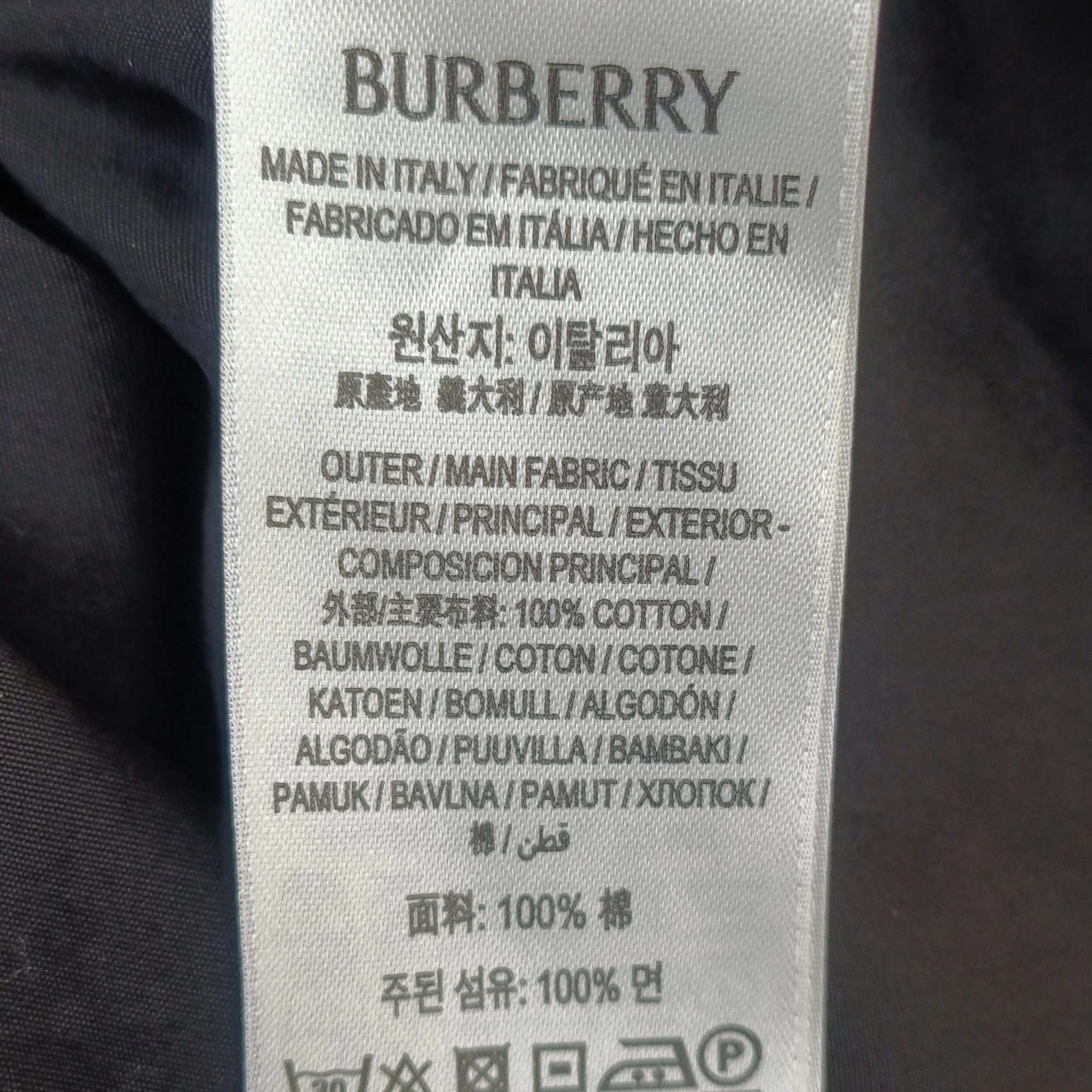 Men's Burberry EKD-Embroidered Shirt in Black Cotton - Image 3