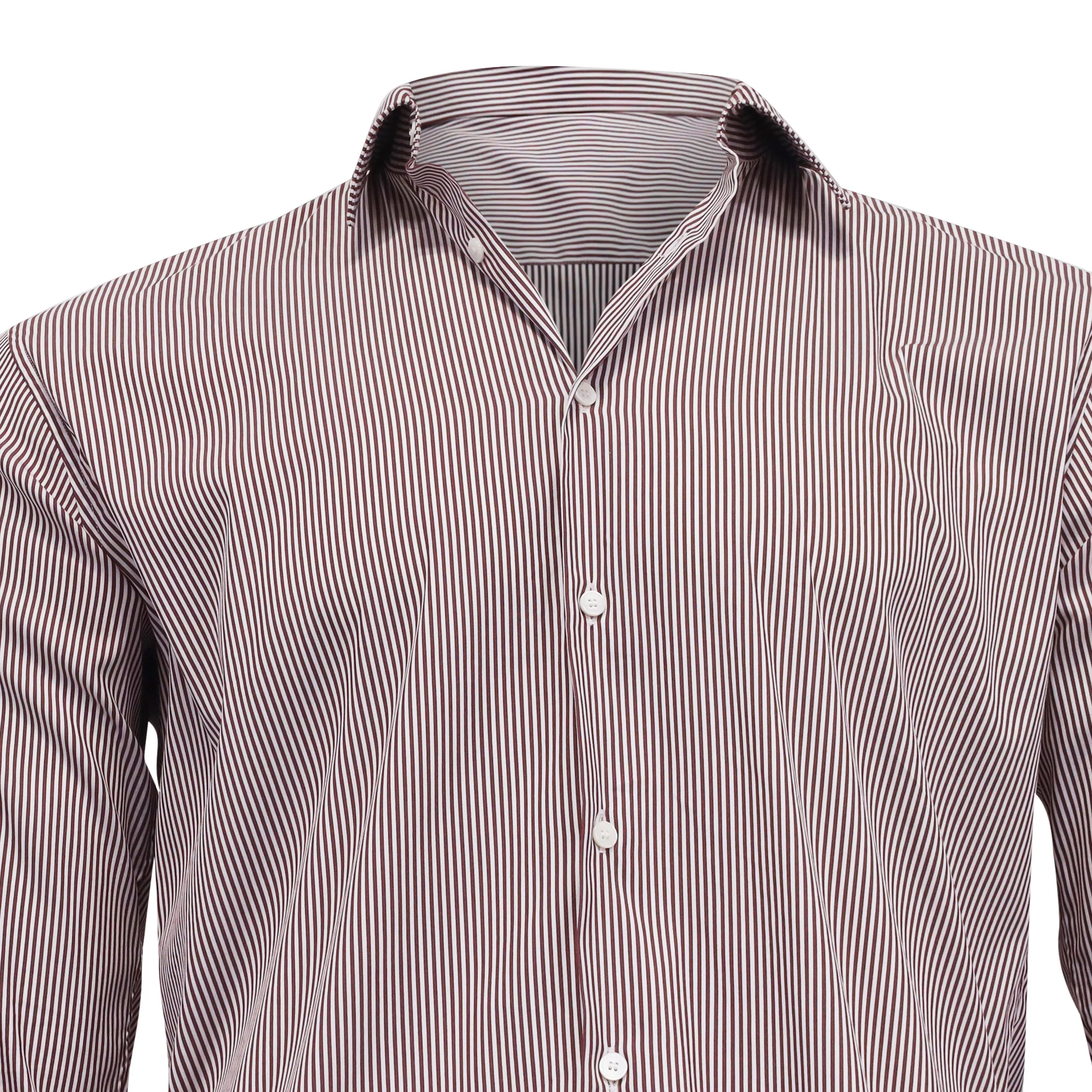 Men's Burberry London Stripe Shirt in Red Cotton - Image 2