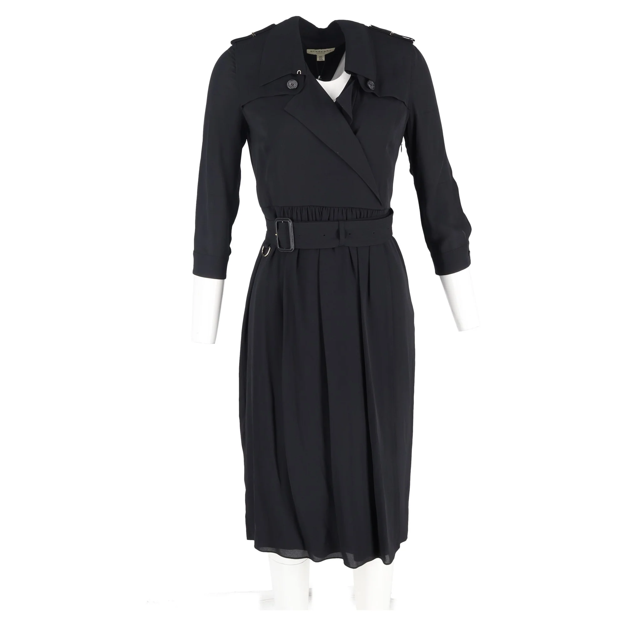 Women's Burberry Agatha Trench Dress in Black Silk - Image 4
