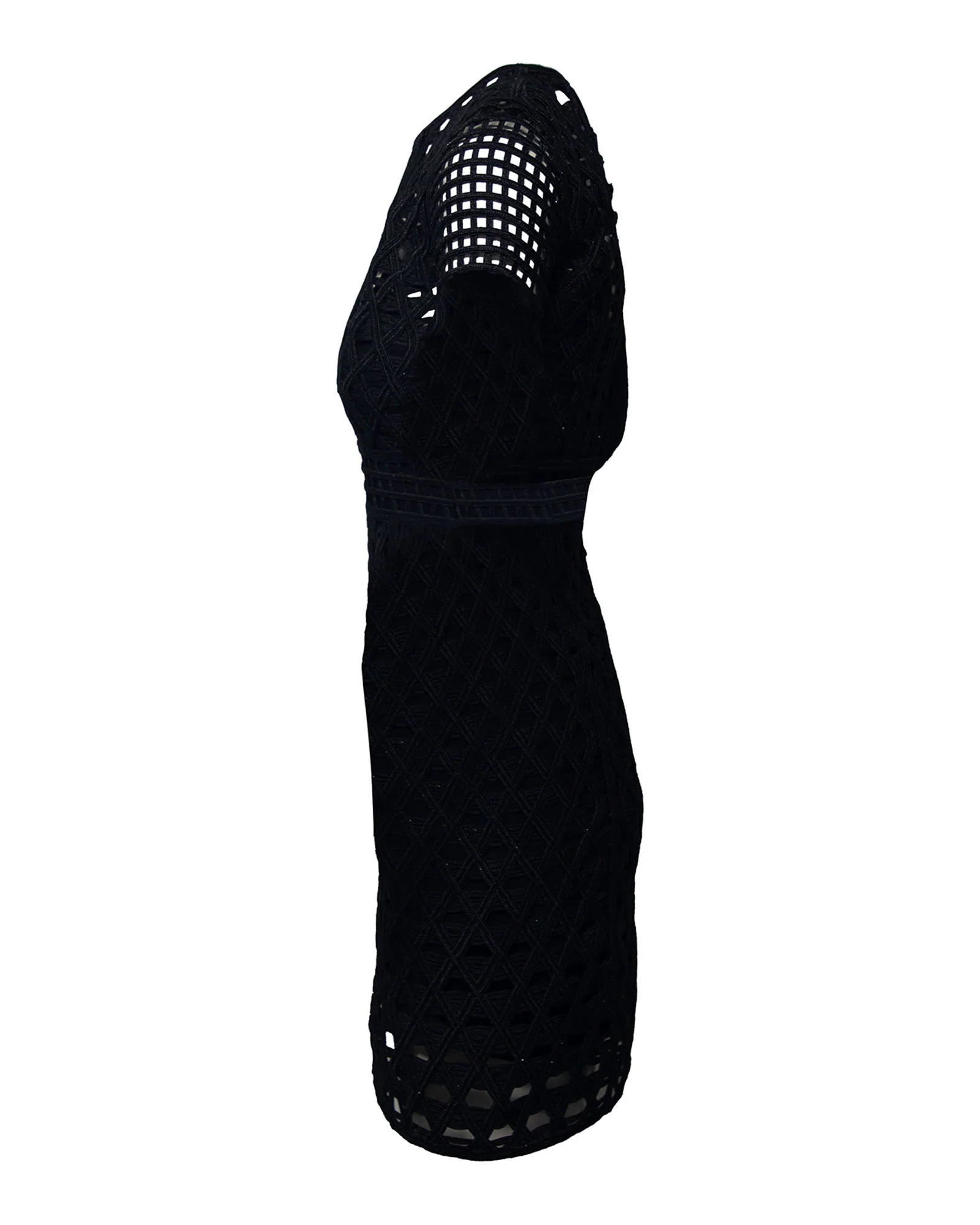 Women's Burberry Lace Mini Dress in Black Polyamide - Image 3