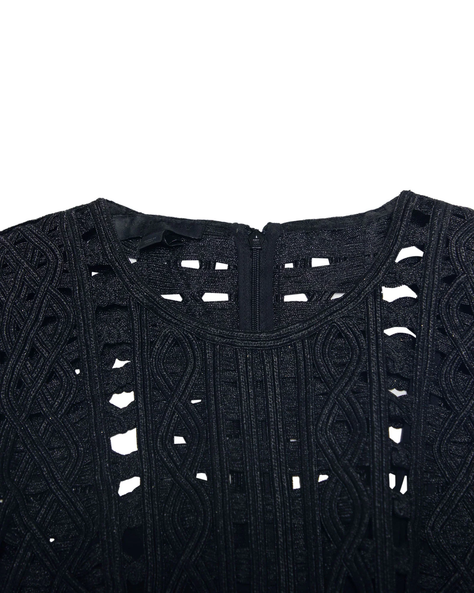 Women's Burberry Lace Mini Dress in Black Polyamide - Image 6
