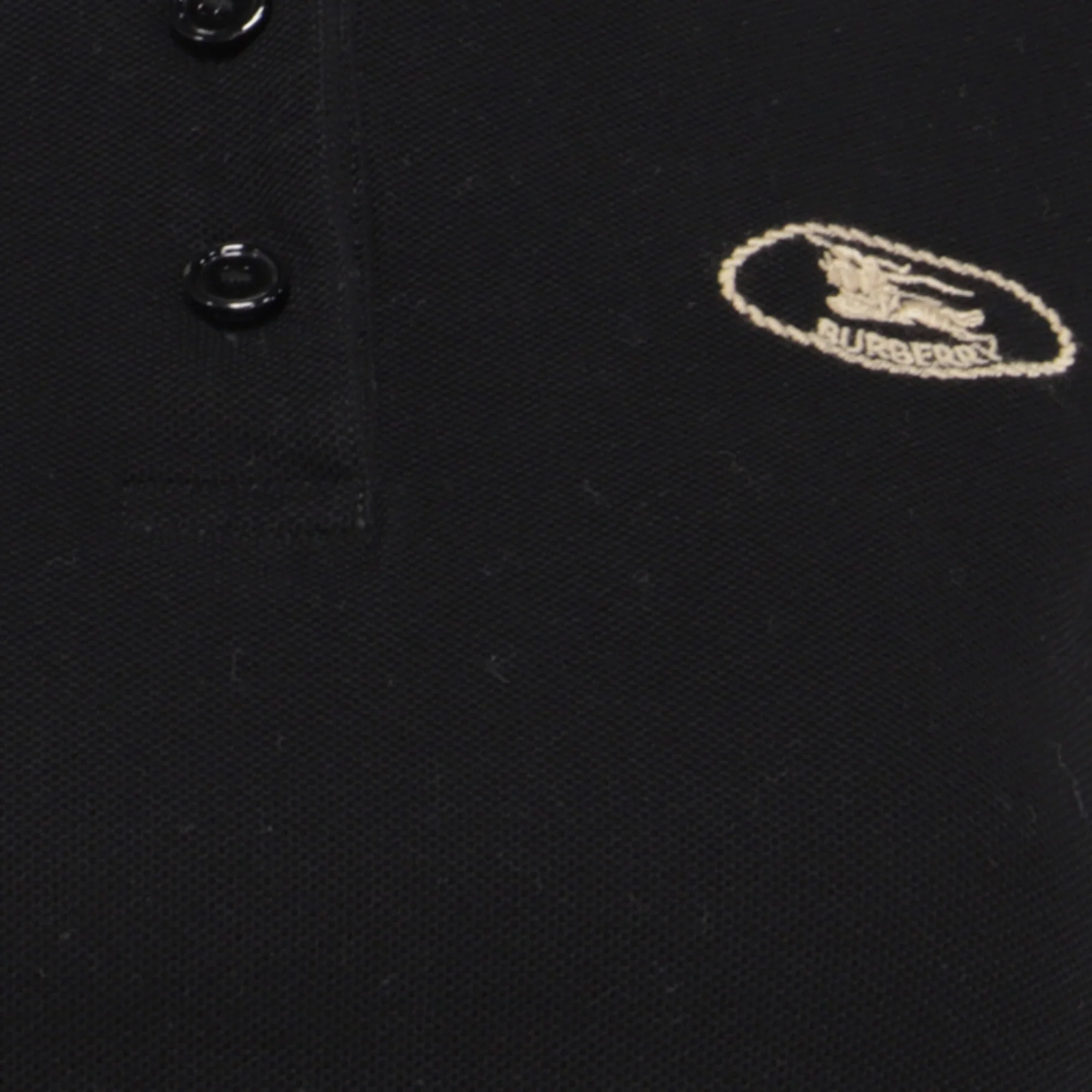 Women's Burberry Logo-Embroidered Polo Shirt in Black Cotton - Image 2