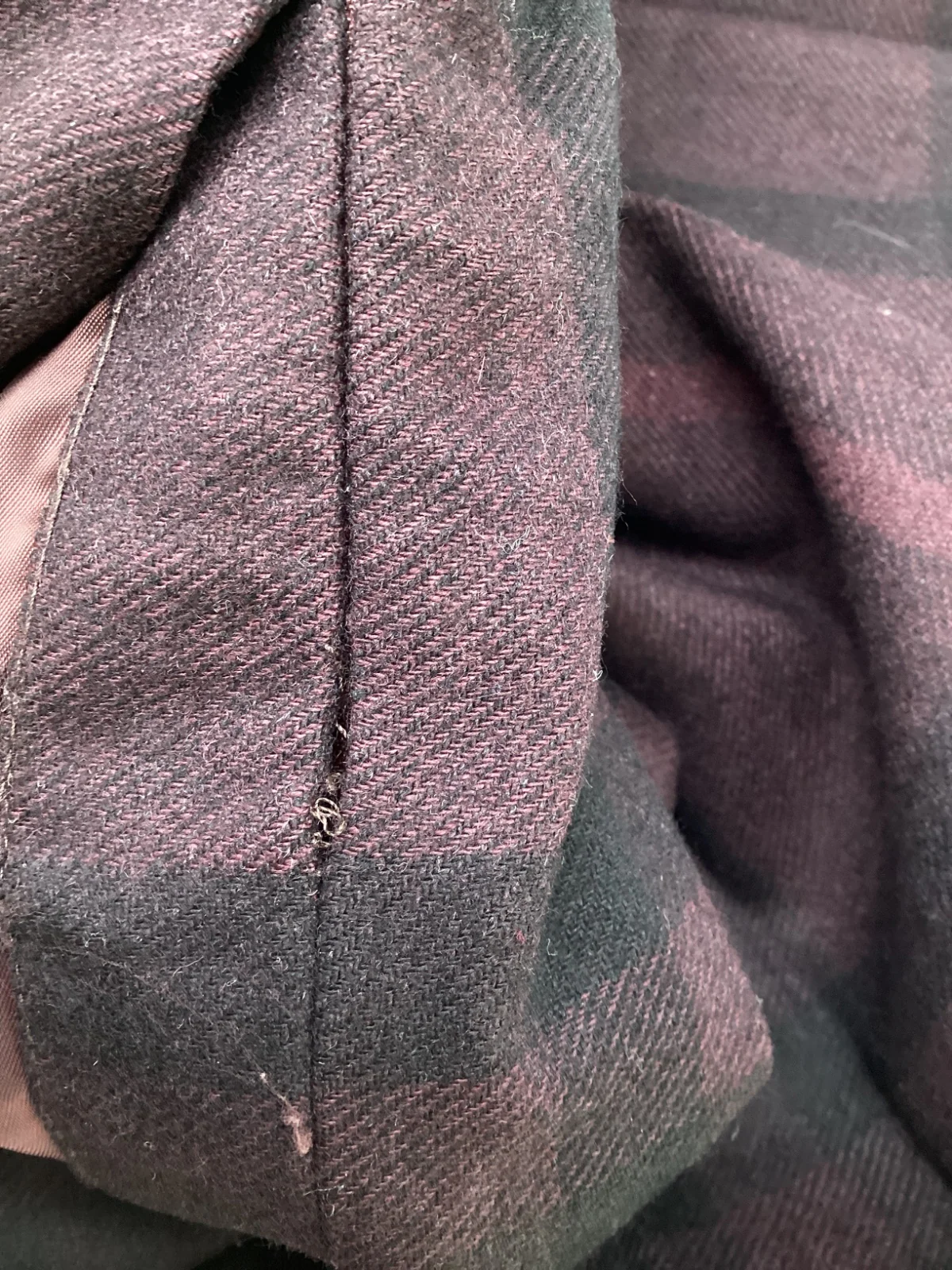 Women's Burberry London Pleated Mini Skirt in Purple Wool - Image 10