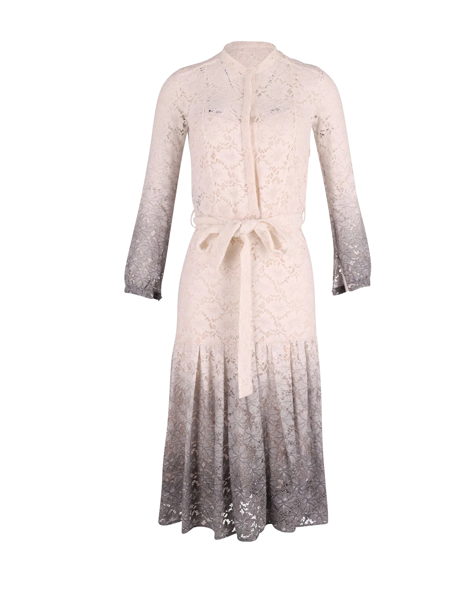 Women's Burberry Prorsum Degrade Lace Dress in Ombre White/Grey Triacetate - Image 4