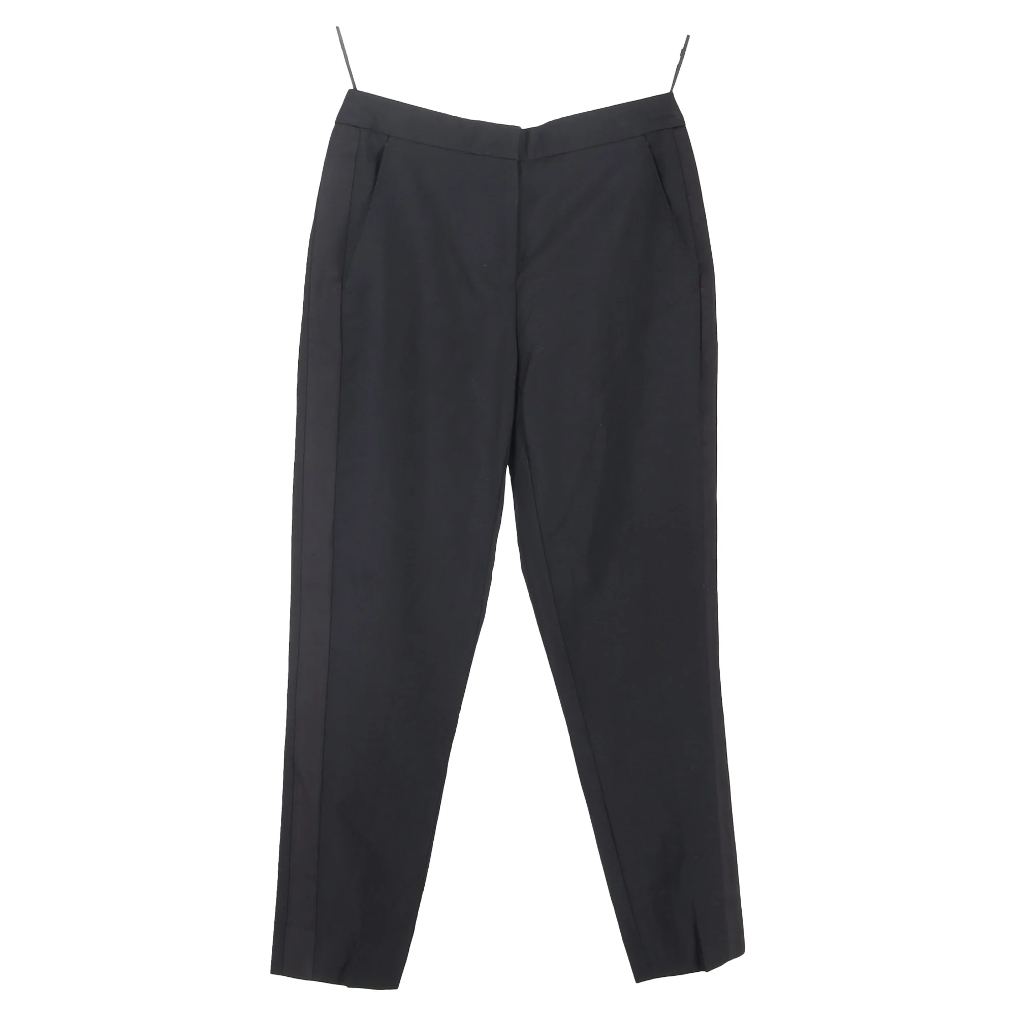Women's Burberry Straight-Leg Trousers in Black Wool