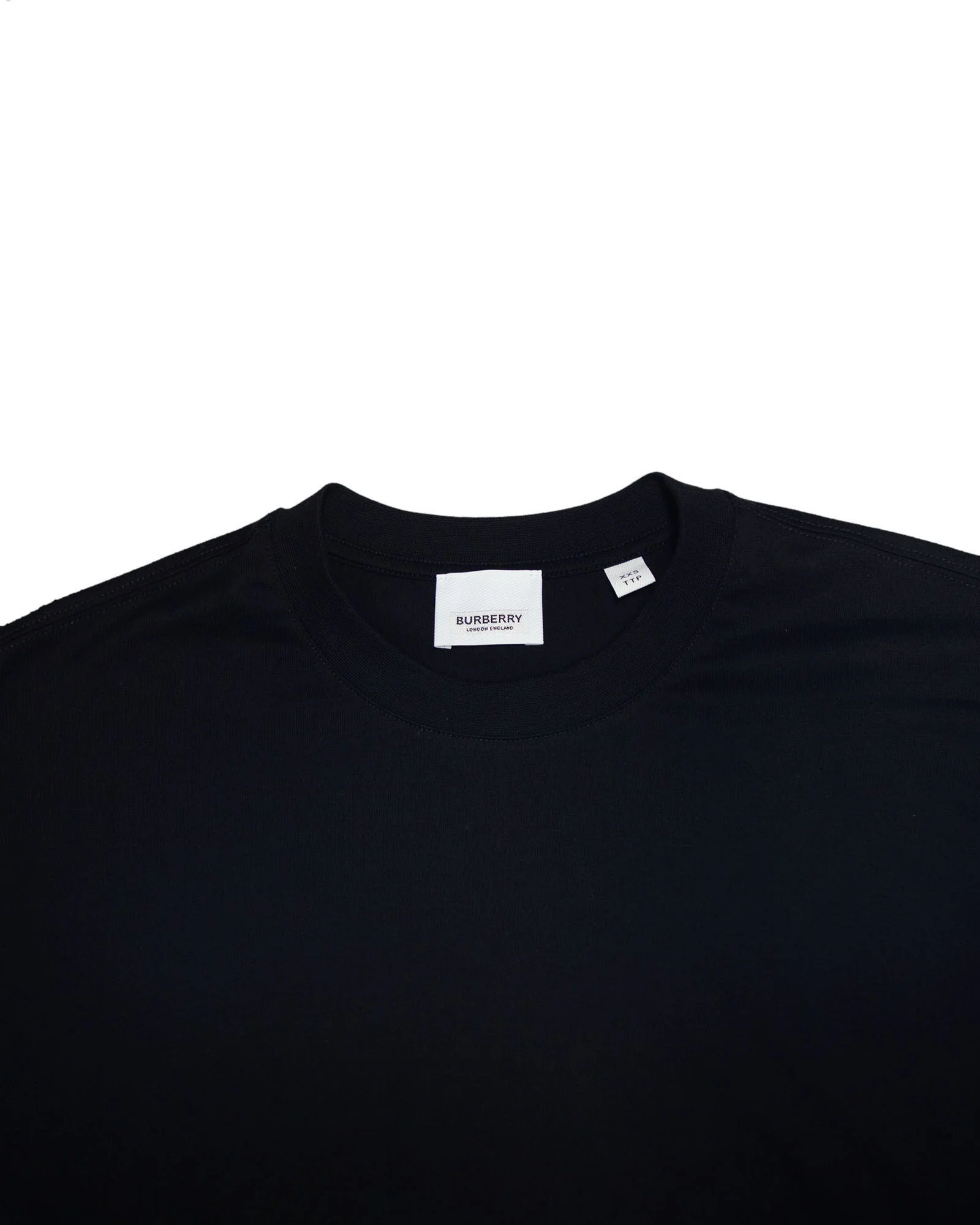 Women's Burberry Striped Ruffled-Sleeve Oversized T-shirt In Black Cotton - Image 6