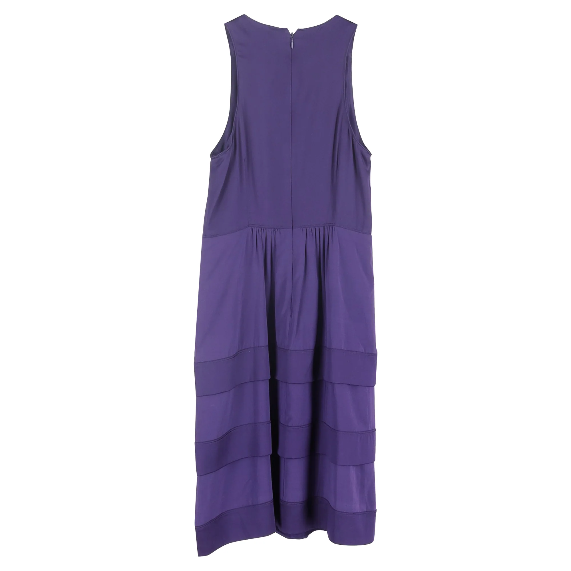 Women's  Burberry Tiered Midi Dress in Purple Viscose - Image 2