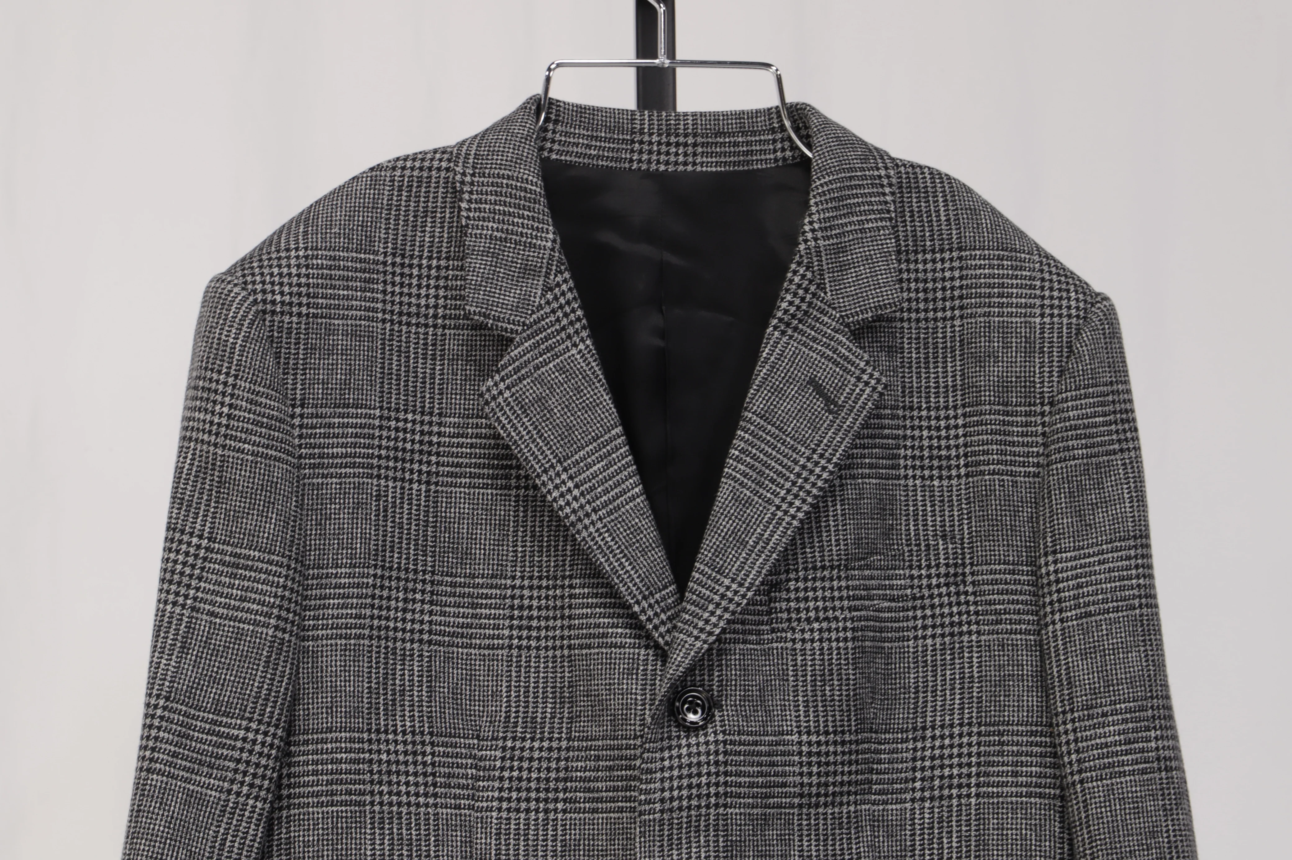 Men's Celine Houndstooth Blazer in Grey Wool - Image 9
