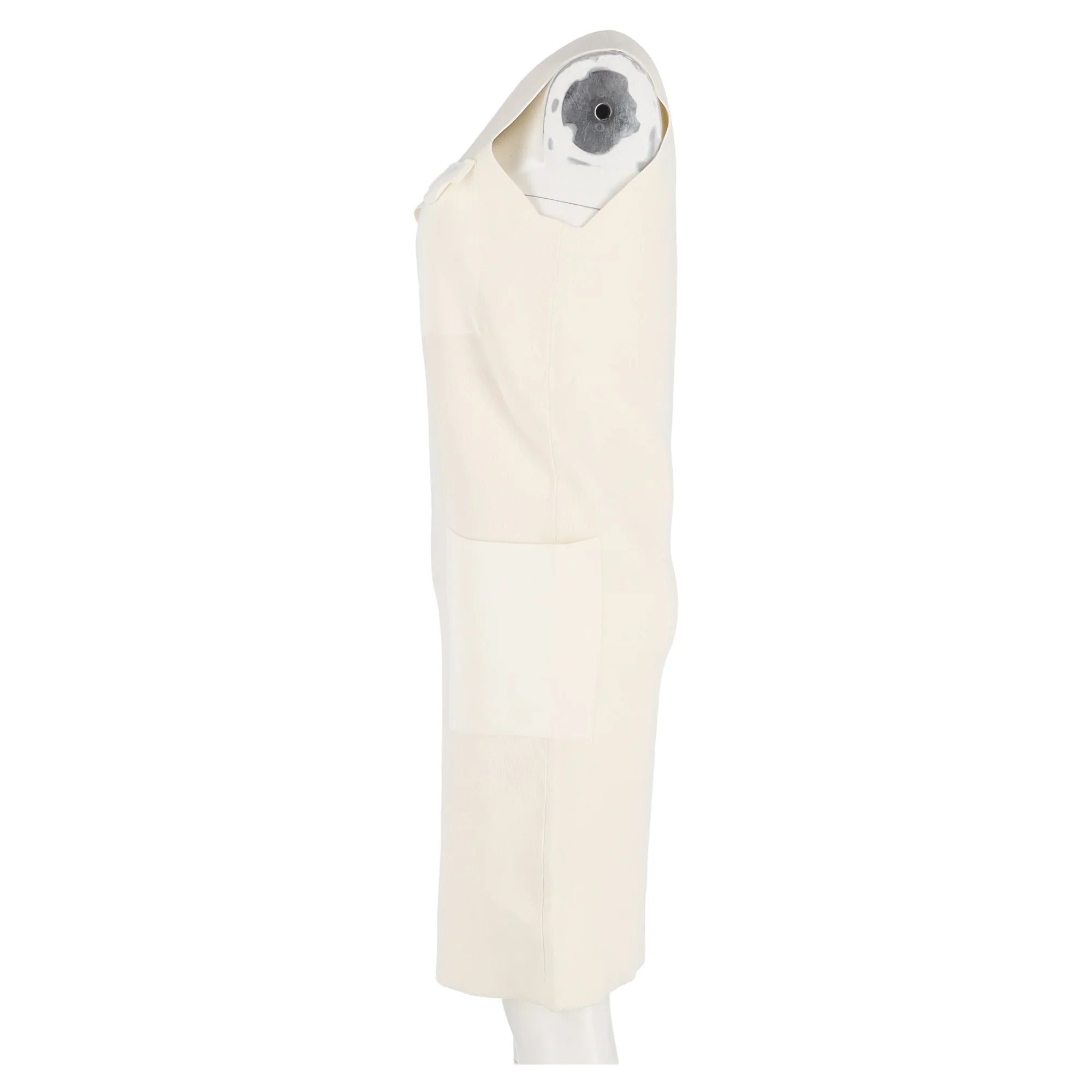 Women's  Celine Four-Pocket Sleeveless Midi Dress in Cream Viscose - Image 5