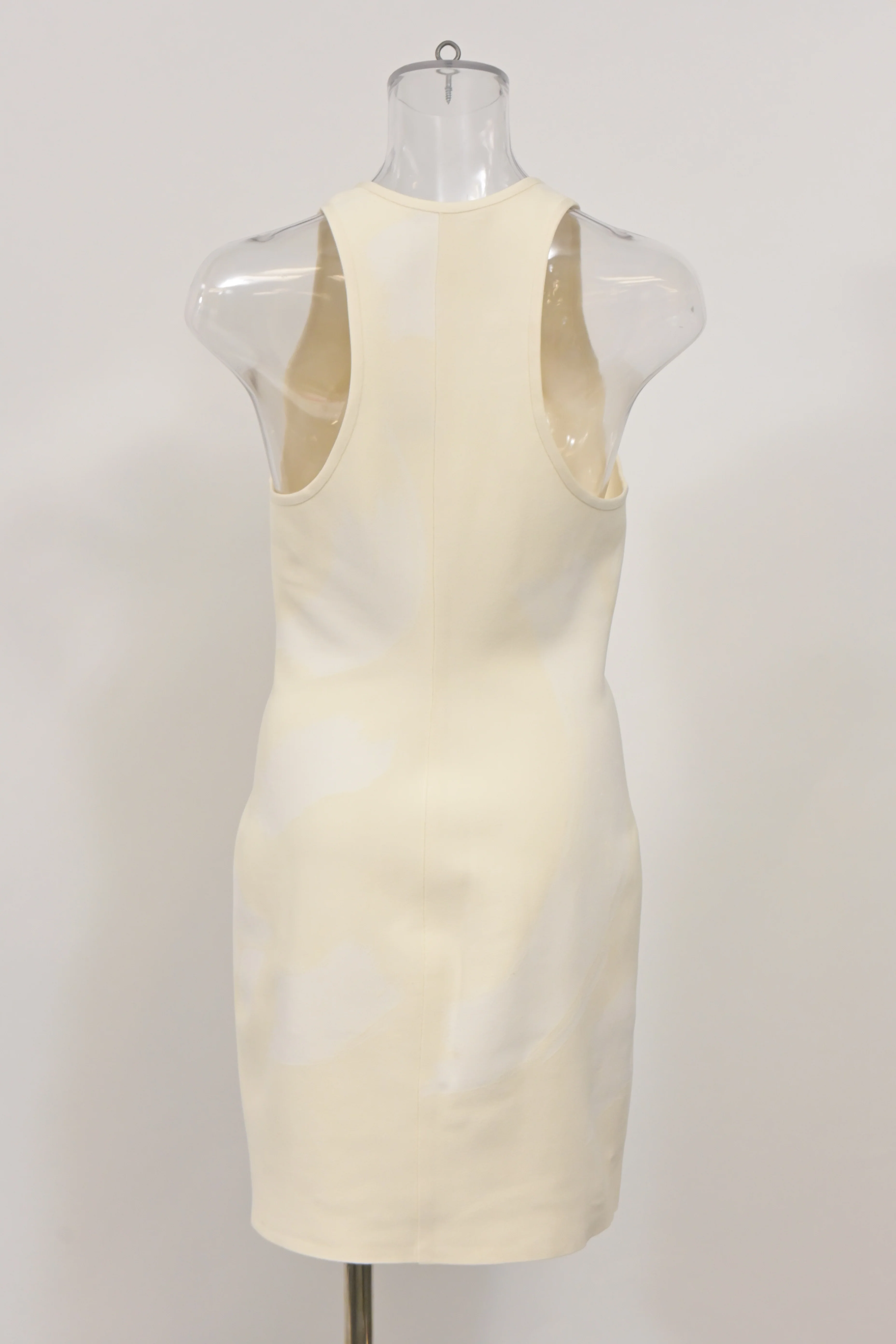 Women's Celine Patterned Mini Knitted Halter Dress in Cream Cotton - Image 7