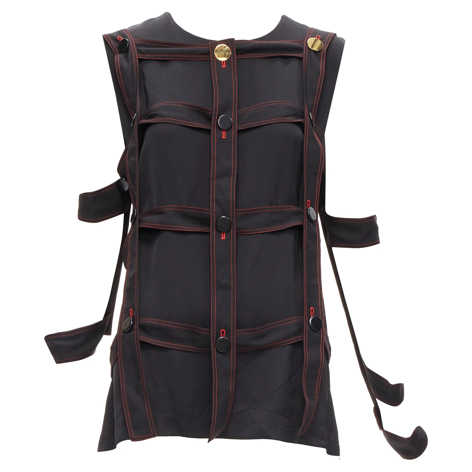 Women's Celine Philo grid harness button top