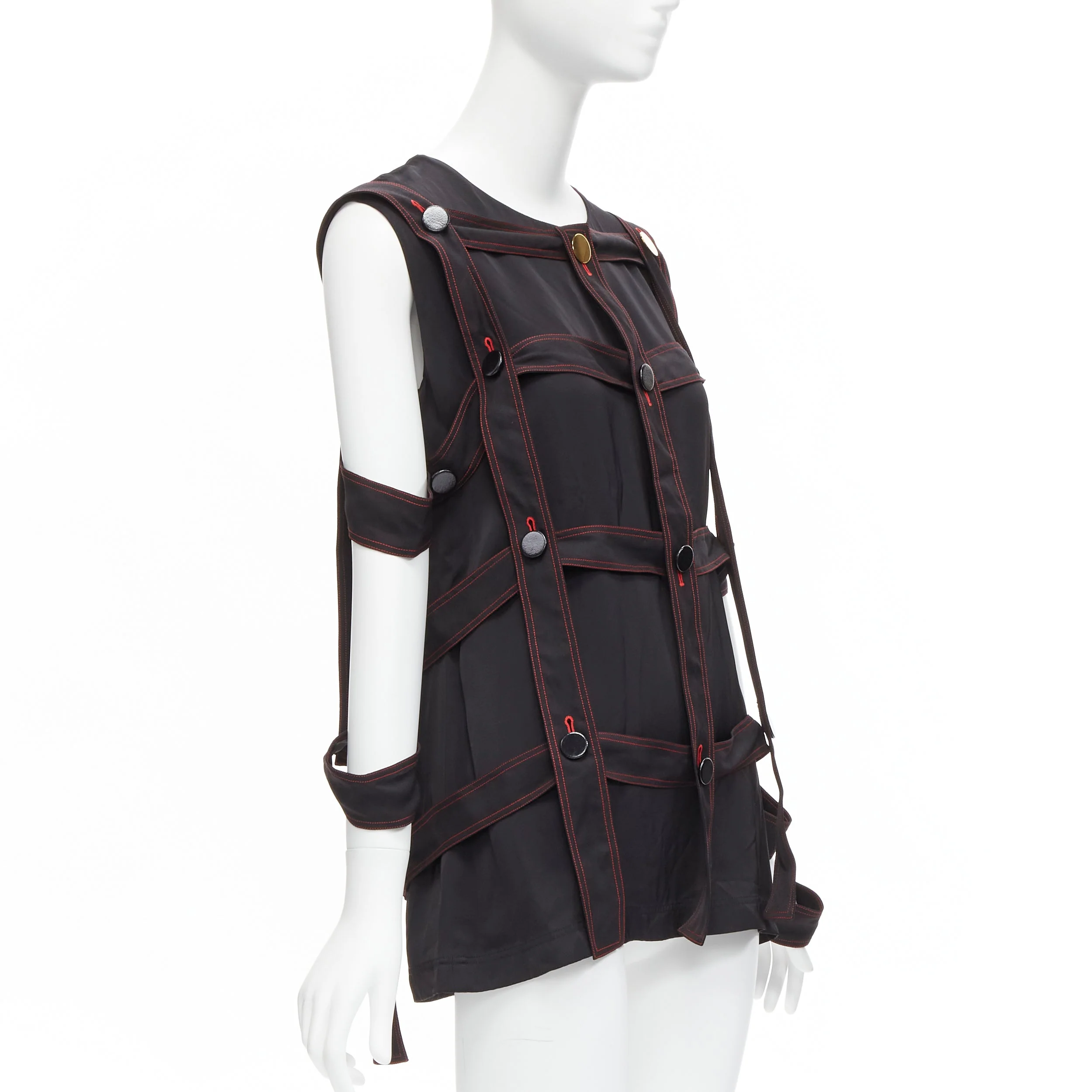 Women's Celine Philo grid harness button top - Image 9