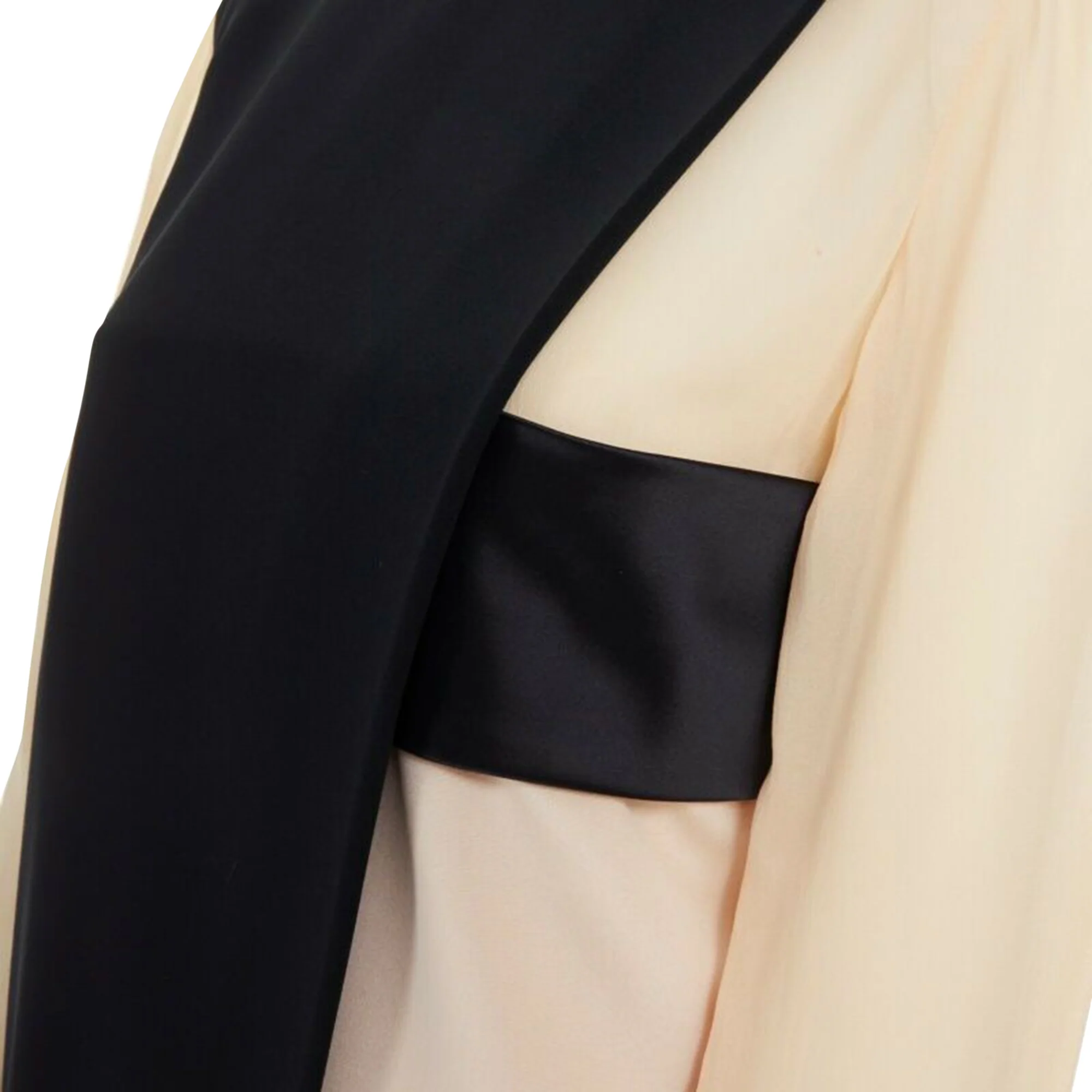 Women's Celine Phoebe Philo nude asymmetric layered silk sleeve shift dress - Image 2