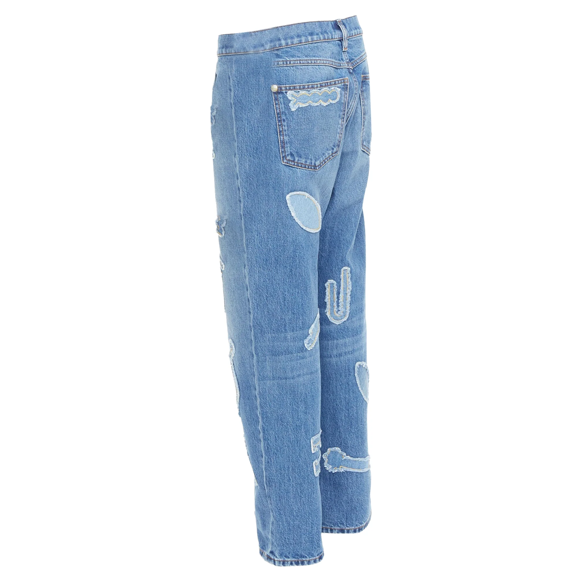 Women's Chanel 19A cotton hieroglyphics patch straight leg jeans - Image 6