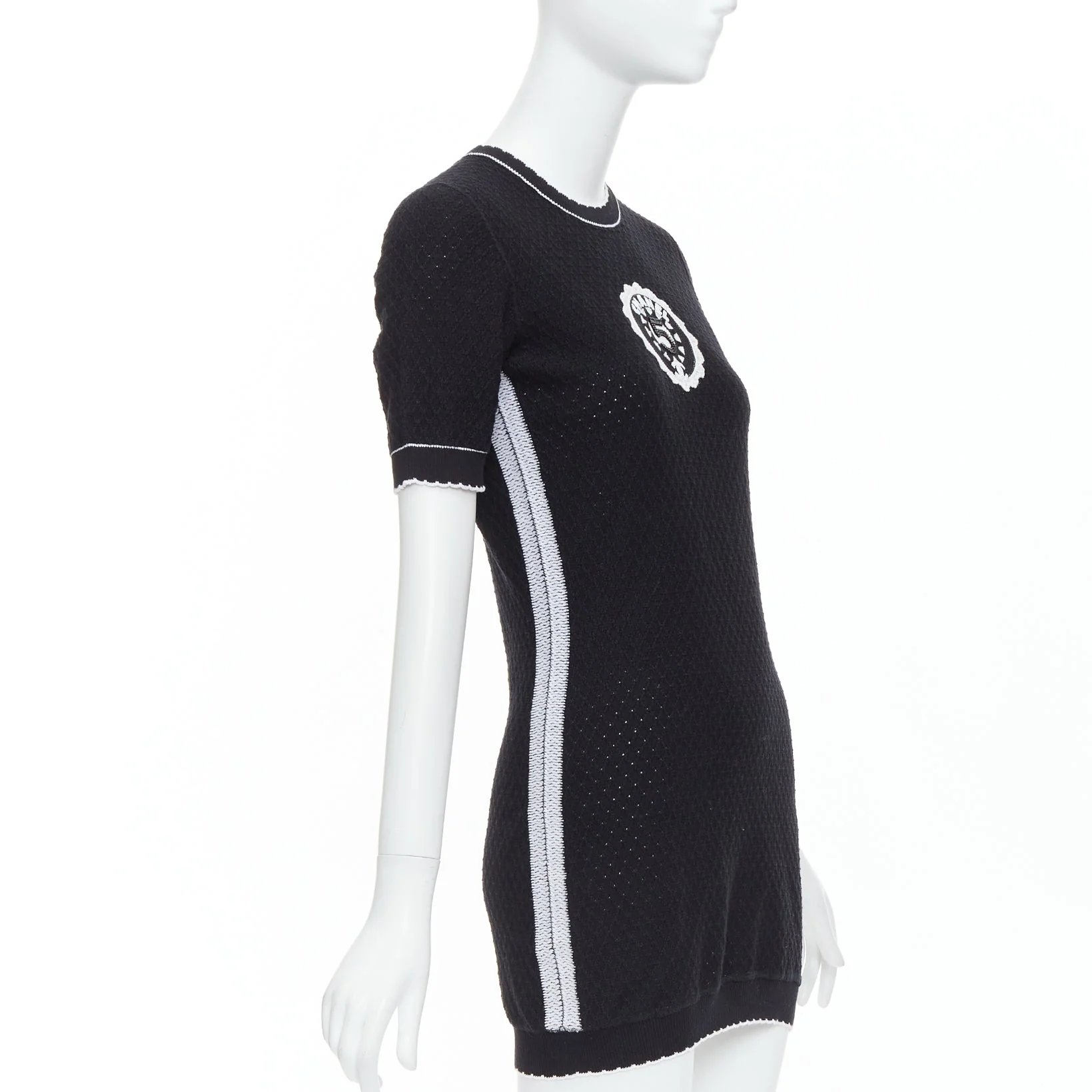 Women's Chanel cotton CC No bead broderie pointelle dress - Image 9