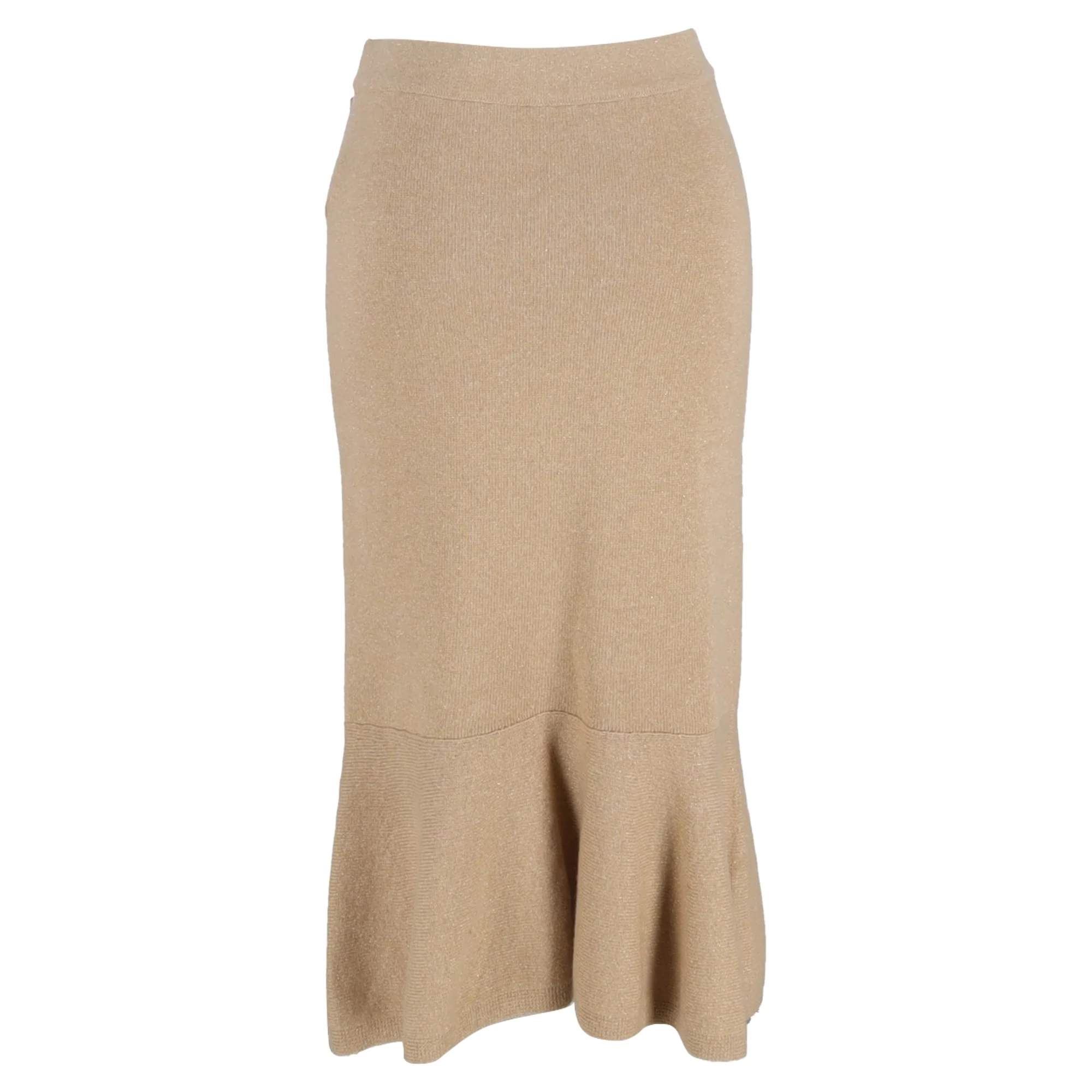 Women's Chanel Flared Midi Skirt in Gold Cashmere - Image 3