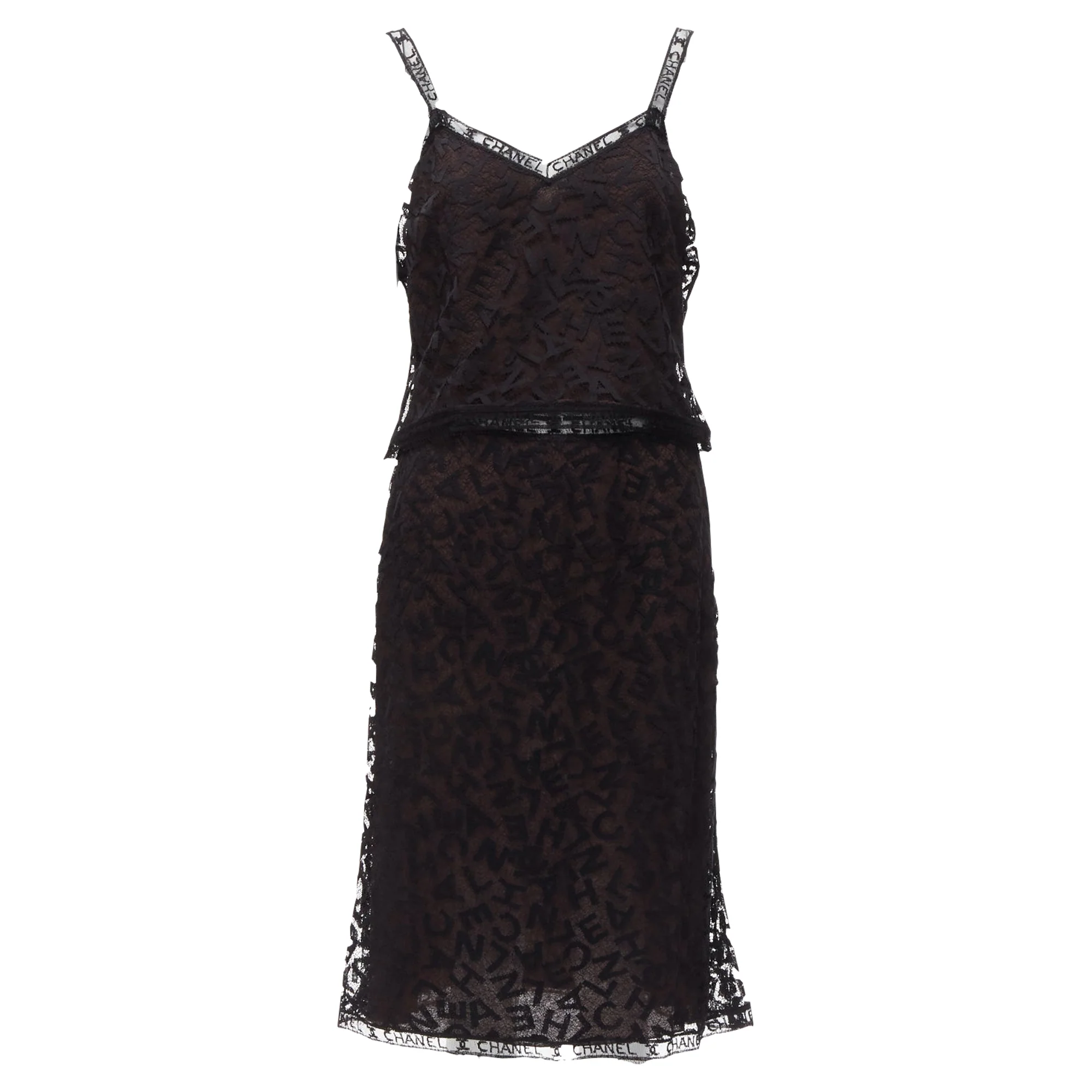 Women's Chanel Karl Lagerfeld CC lace cami skirt