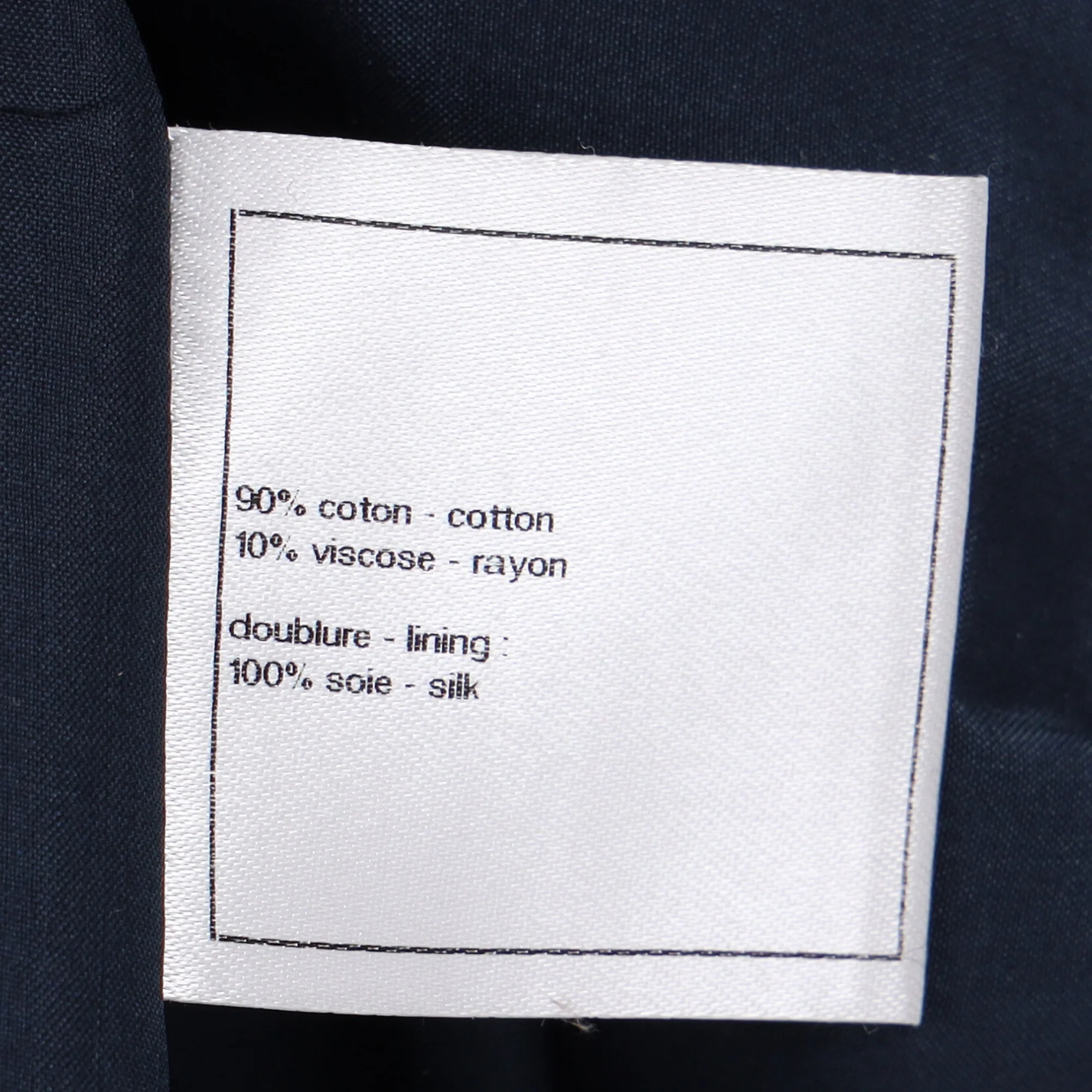 Women's Chanel Knee Length Skirt in Navy Blue Cotton - Image 5