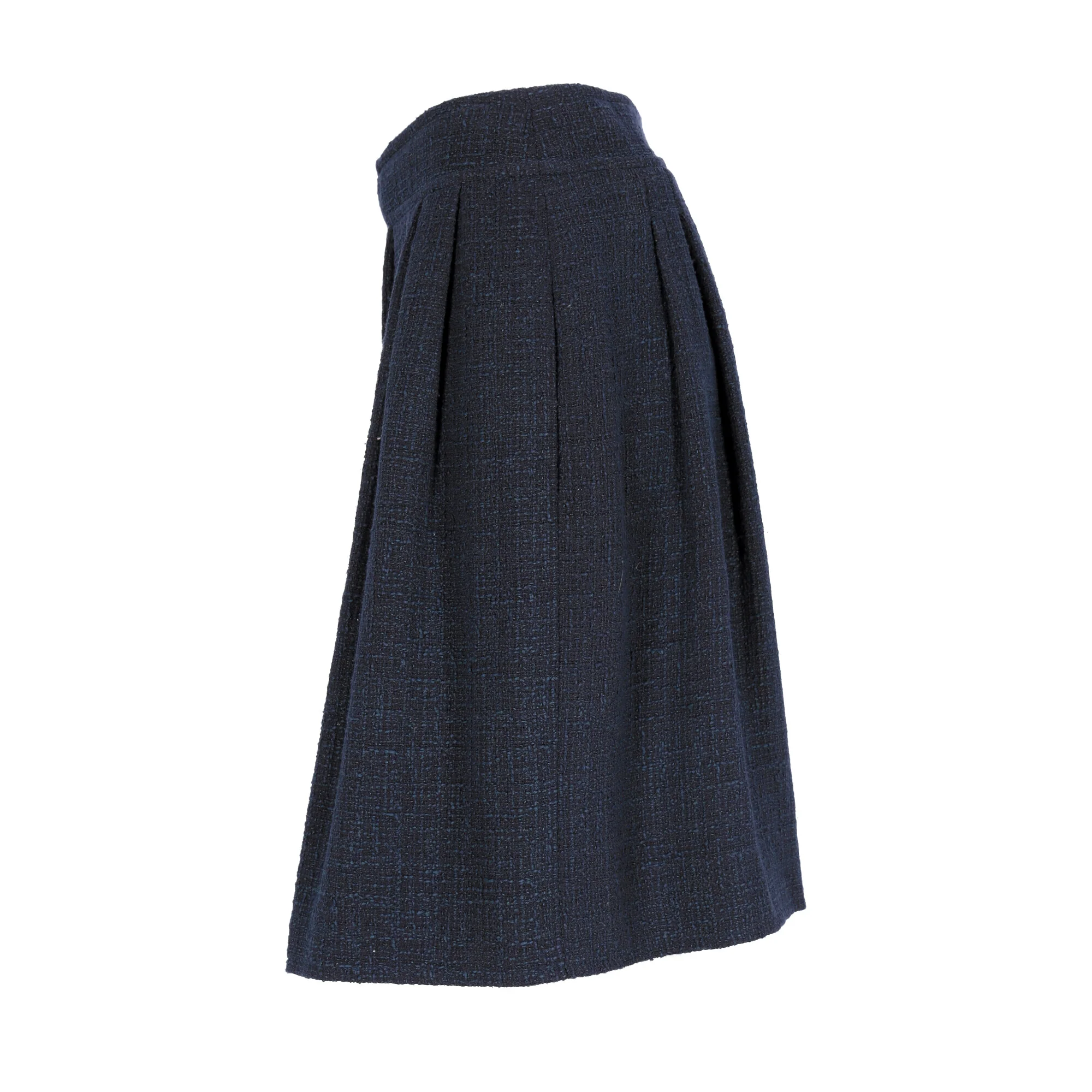 Women's Chanel Knee Length Skirt in Navy Blue Cotton - Image 7