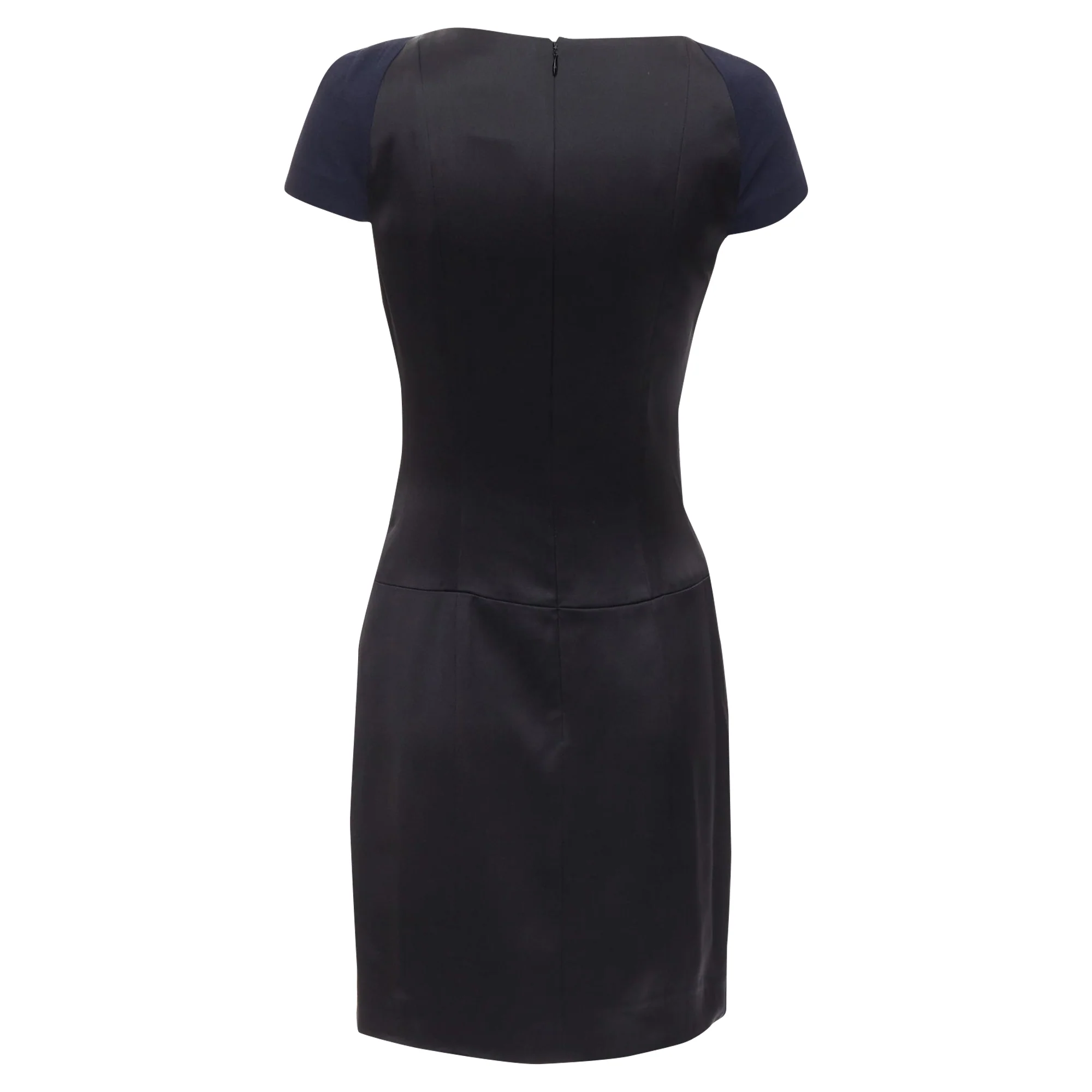 Women's Chanel rayon wool blend draped pleated shift dress - Image 5