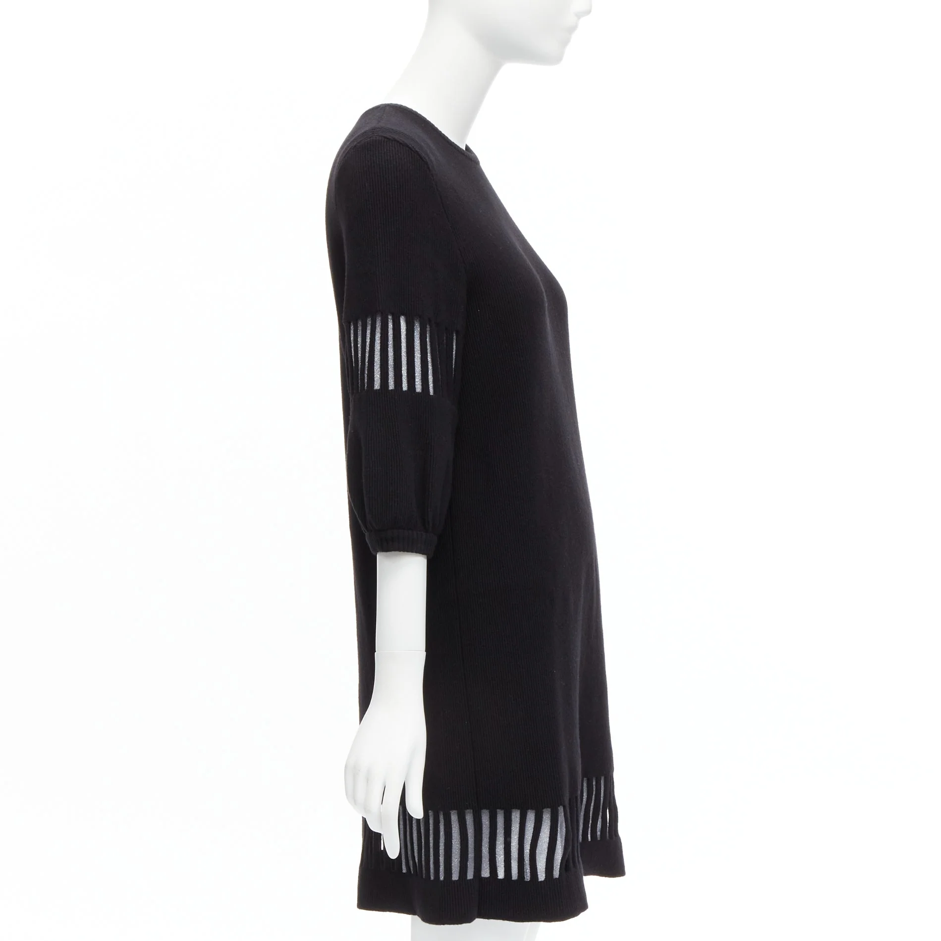 Women's Chanel wool angora cut out lurex sweater dress - Image 10