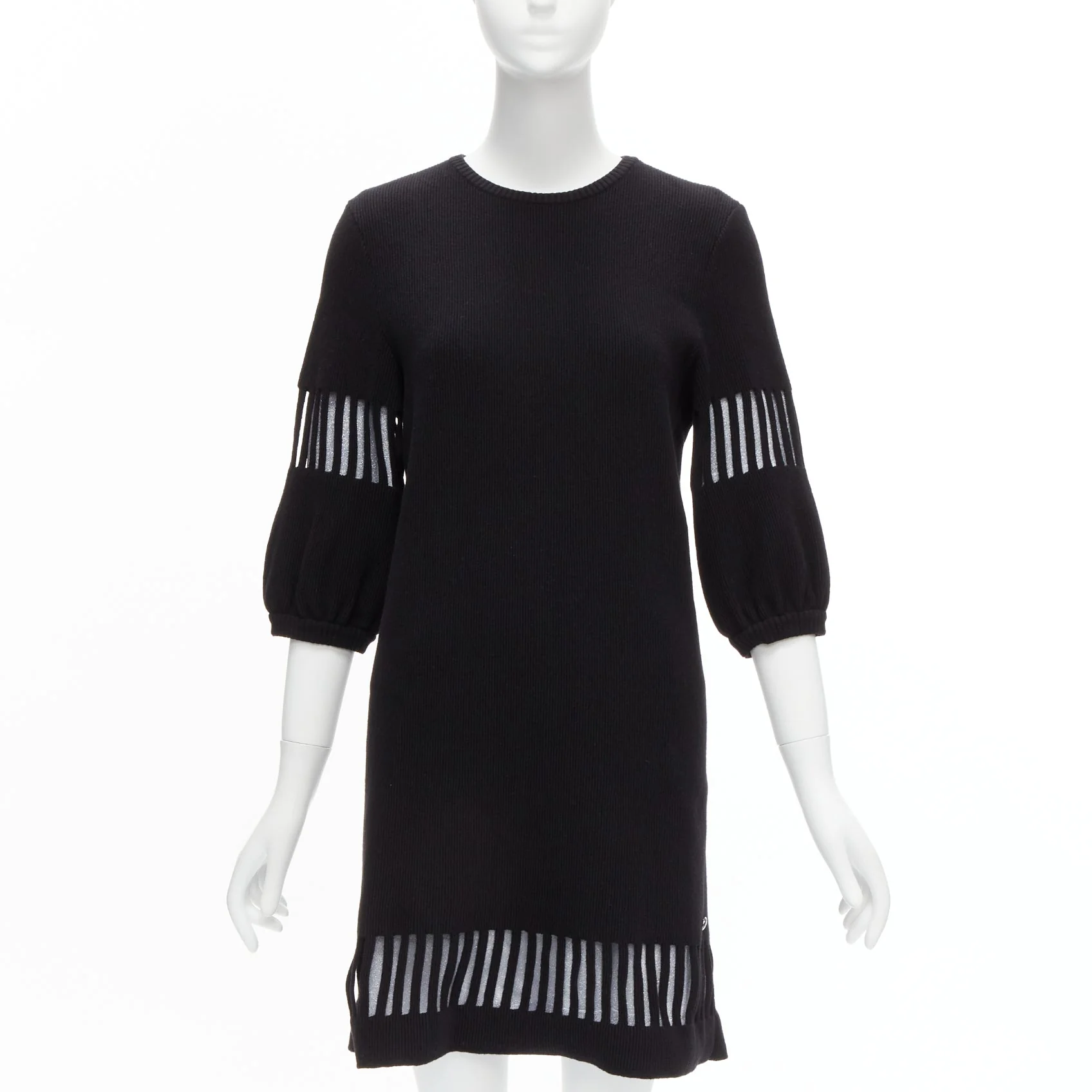 Women's Chanel wool angora cut out lurex sweater dress - Image 7