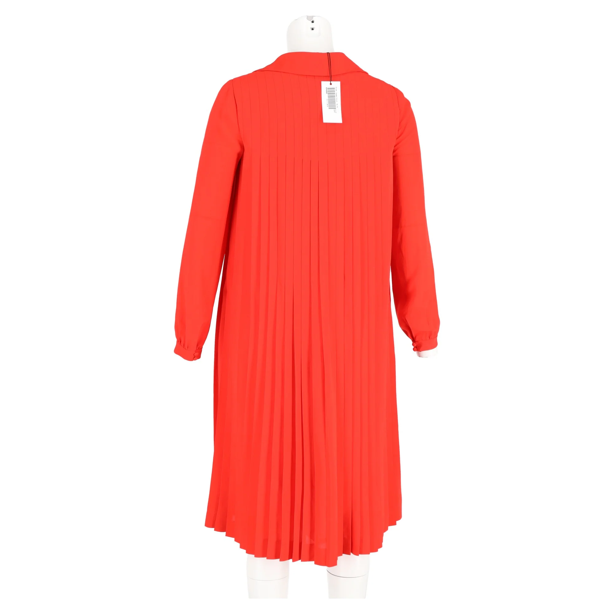 Women's Chloé A-Line Pleated Dress in Red Silk - Image 6