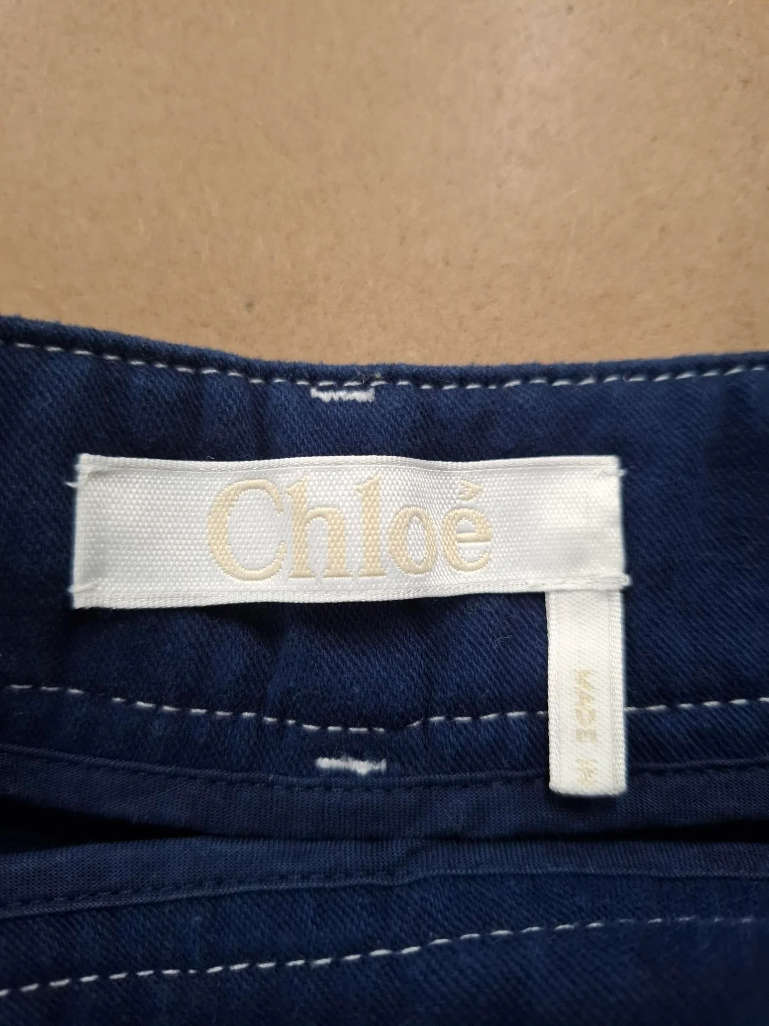 Women's Chloé Contrast Stitching Shorts in Blue Cotton - Image 6