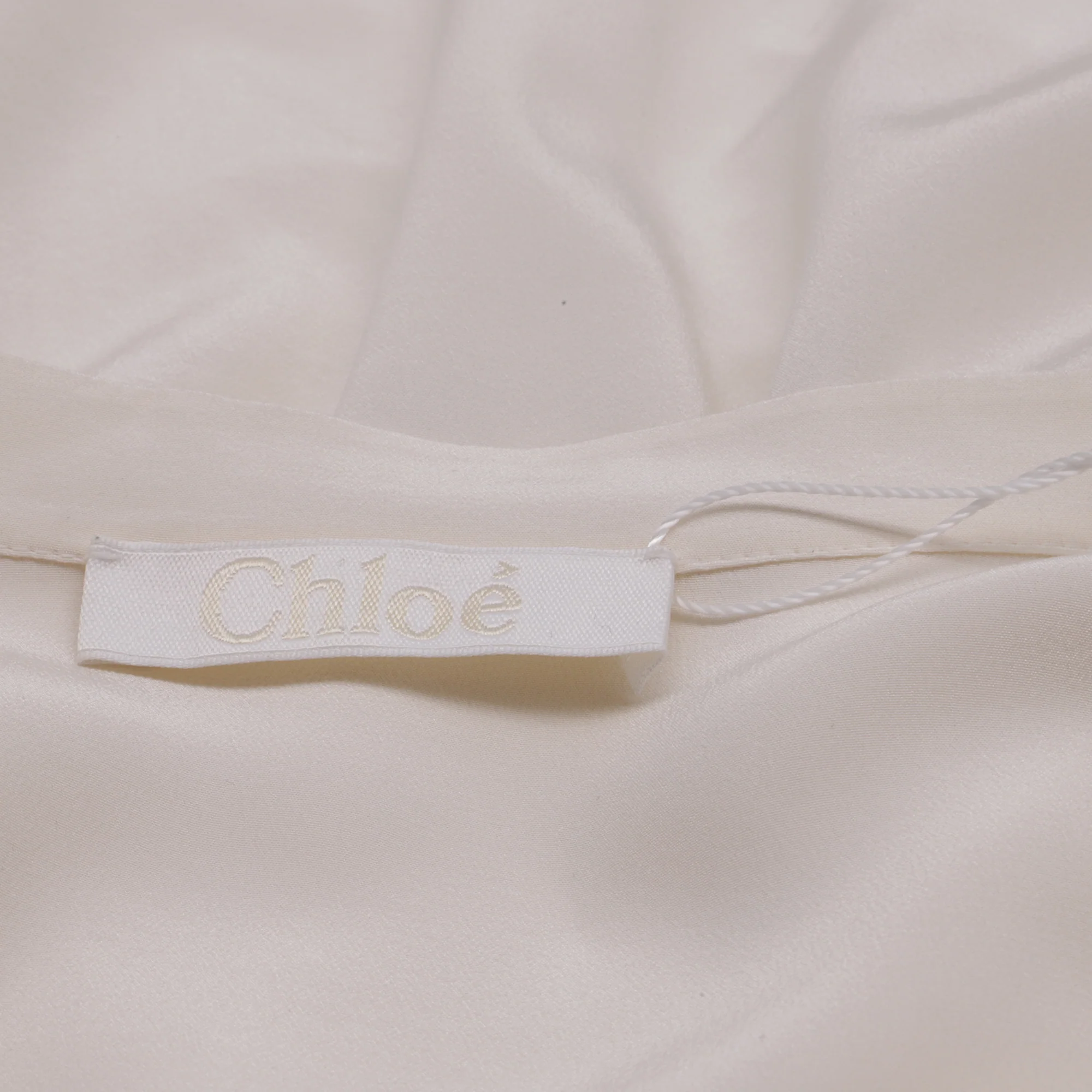 Women's Chloé Embroidery-Trimmed Long Sleeve Blouse in Ivory Silk - Image 4