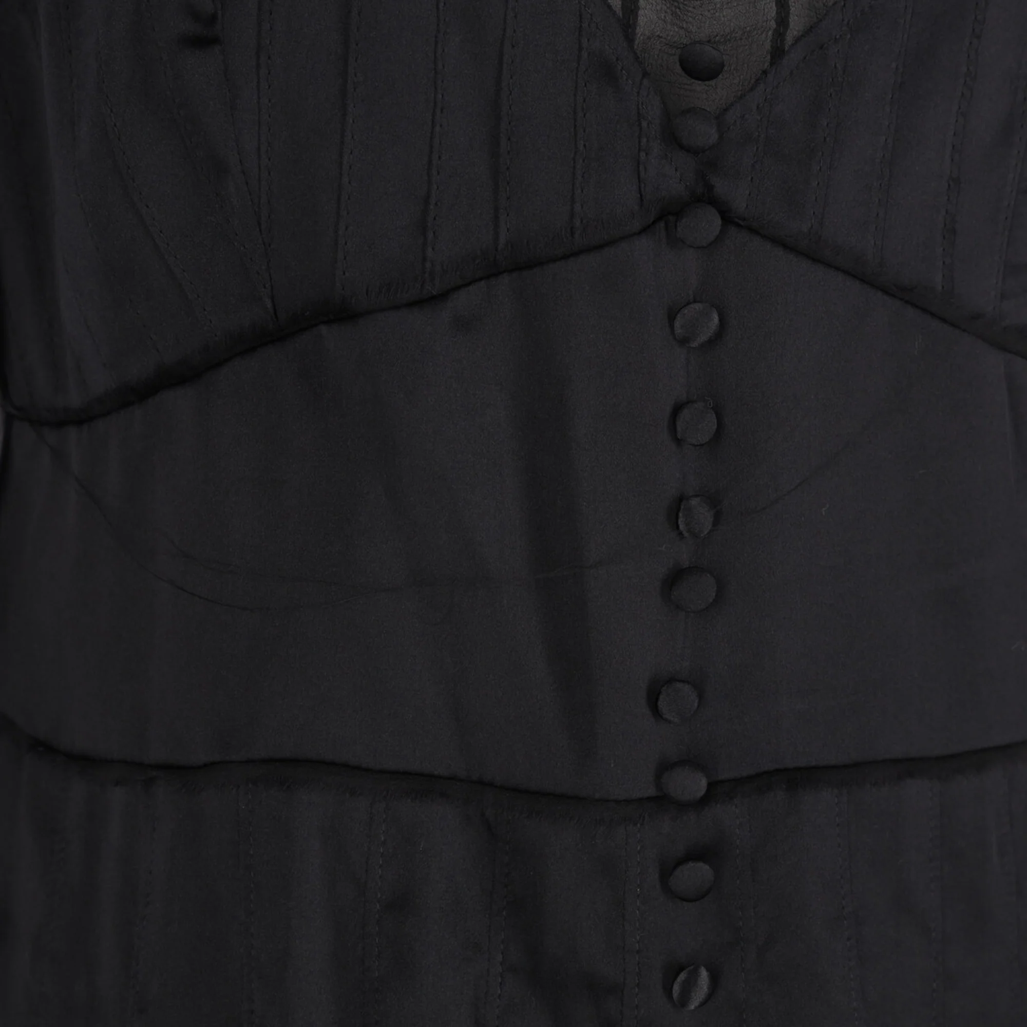 Women's Chloé Pleated Sheer Long Sleeve Blouse in Black Silk - Image 6
