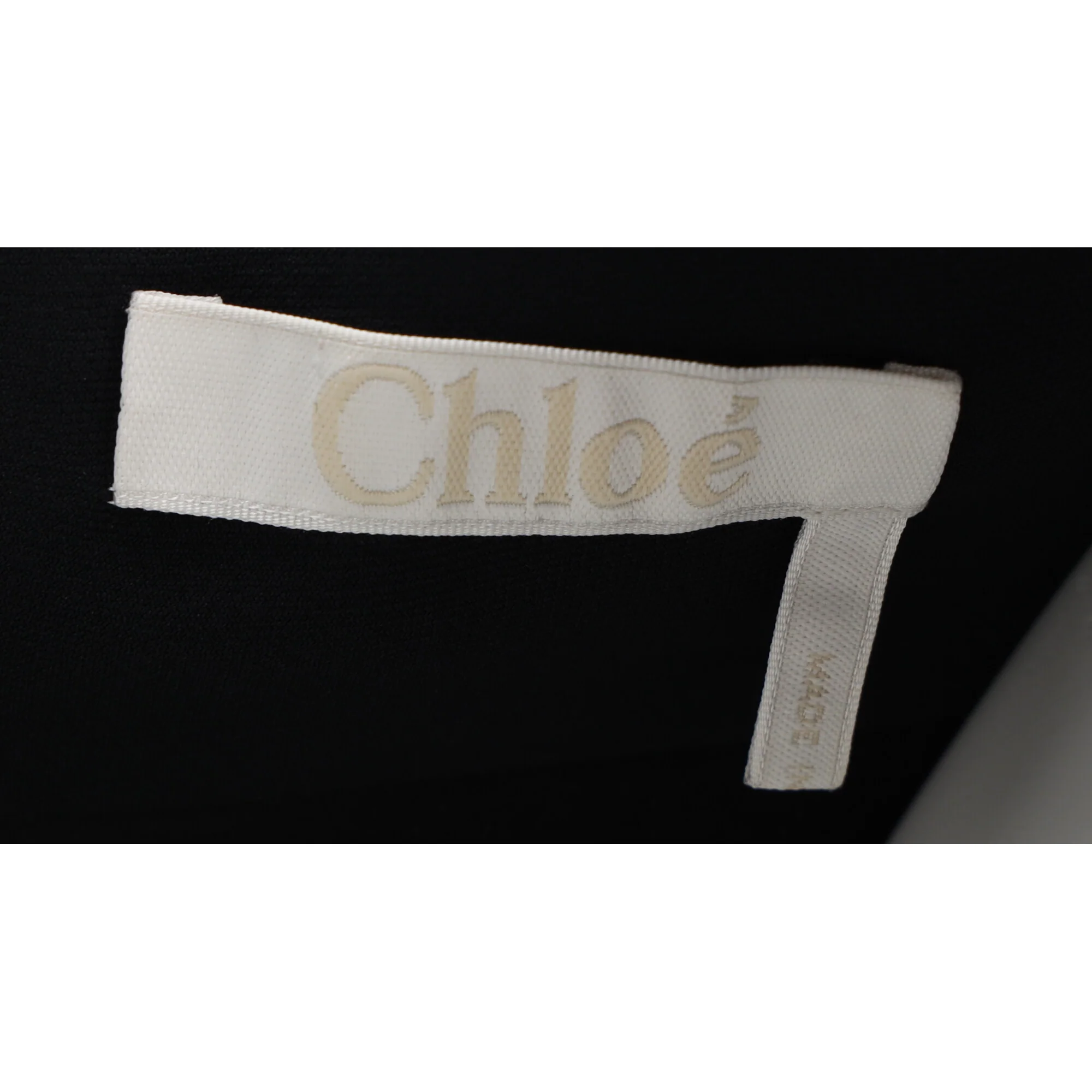 Women's  Chloé Scallop Detail Knee-Length Dress in Black Acetate - Image 9
