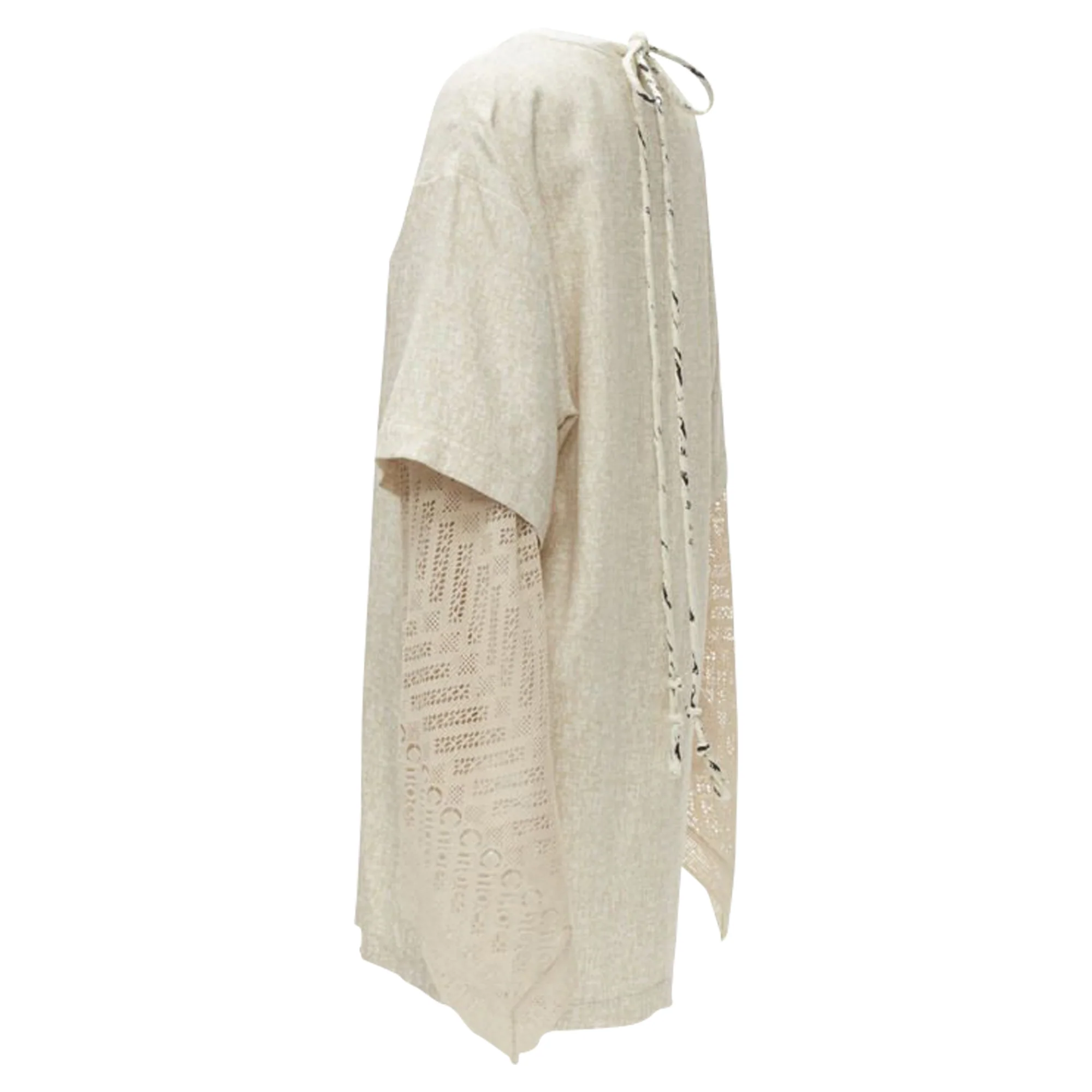 Women's Chloe speckle crochet sleeves layered dress - Image 6